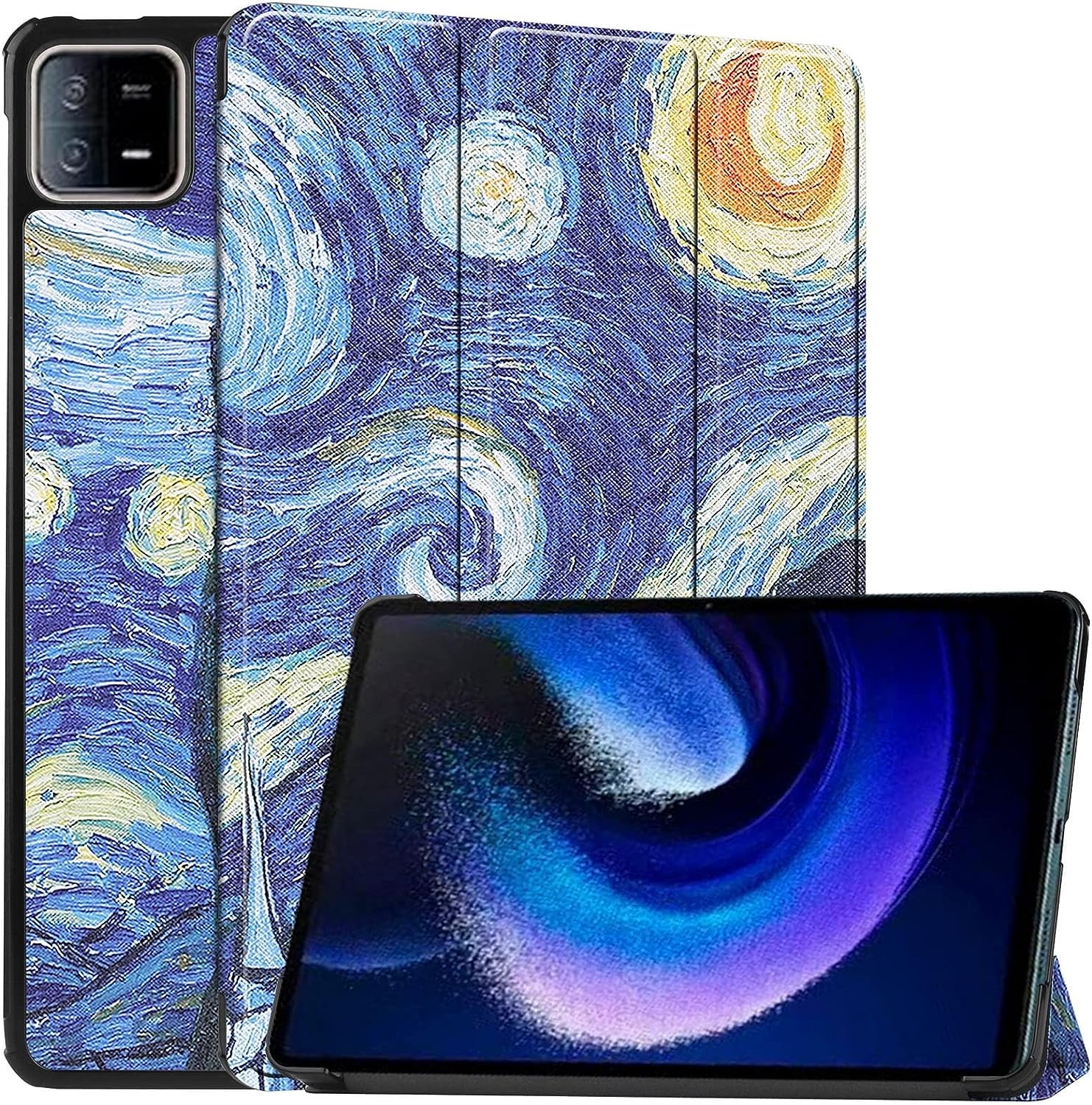 Dwaybox Case for Xiaomi Pad 6/Xiaomi Pad 6 Pro 2023 11.0 Inch, Folio Slim Lightweight Hard Shell Smart Protective Cover with Multi-Angle Stand -Dark Blue  DWaybox Nebula Xiaomi Pad 6 11.0 Inch 
