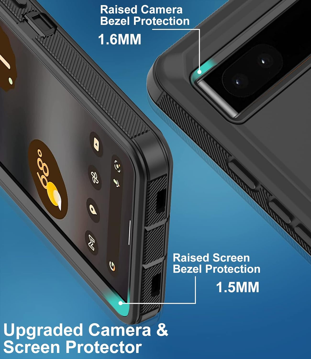 Aimoll-88 for Google Pixel 6A Case, with Built in Screen Protector Heavy Duty Drop Protection, Full Body Rugged Shockproof Dustproof Tough Protective Phone Cover for Google Pixel 6A Black  Aimoll-88   