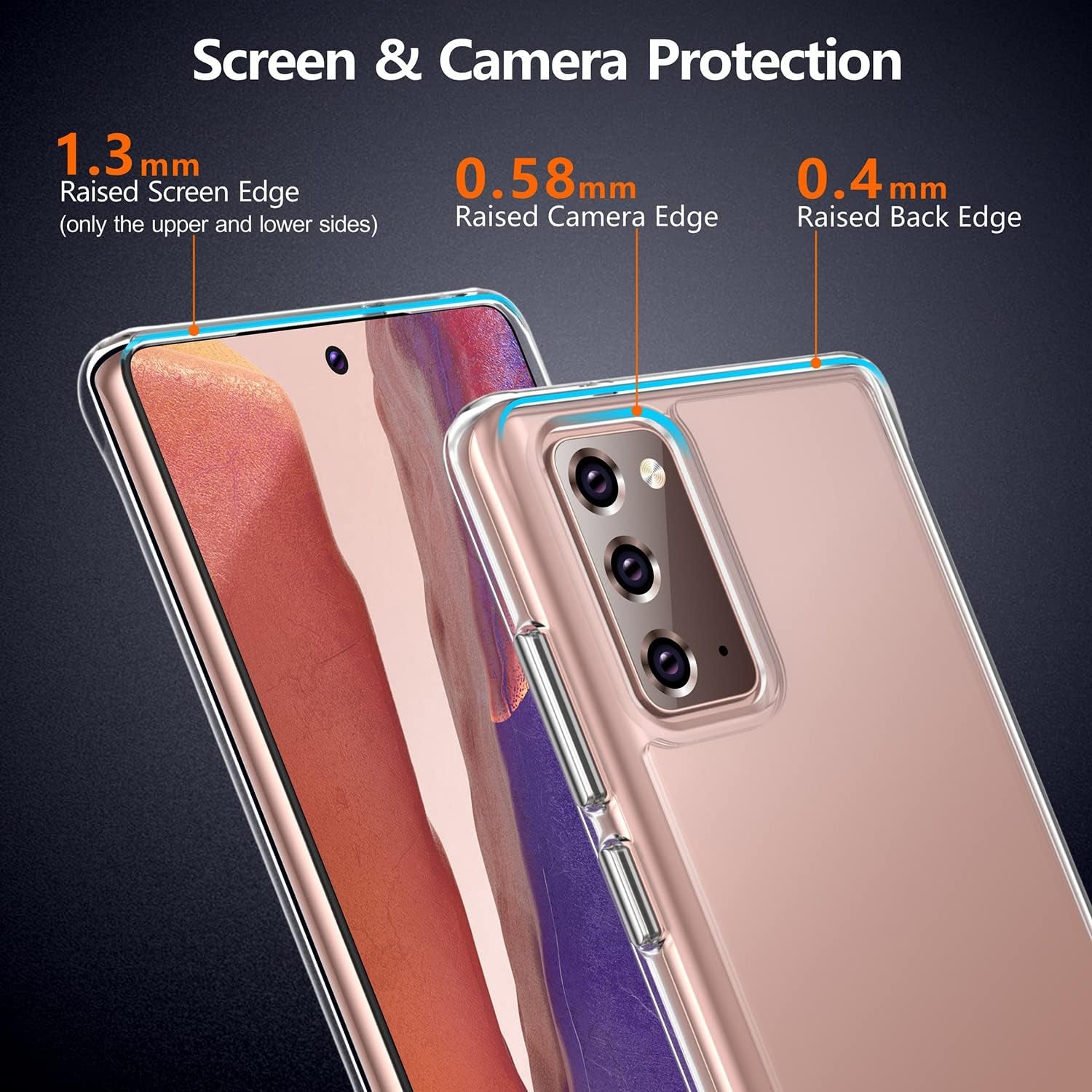 Rayboen Case for Galaxy Note 20 Crystal Clear Designed Non-Slip Shockproof Protection Phone Case, Hard PC Back Flexible TPU Slim Fit Light and Durable Cover for Samsung Galaxy Note 20 5G  Rayboen   