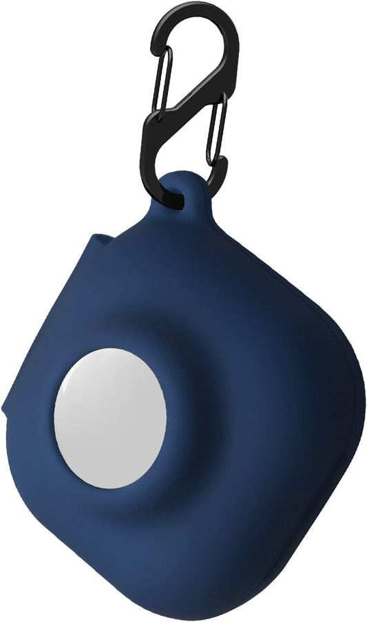 Geiomoo Silicone Case Compatible with Air Tag and Beats Fit Pro, 2 in 1 Protective Cover with Carabiner (Navy Blue)  Geiomoo   