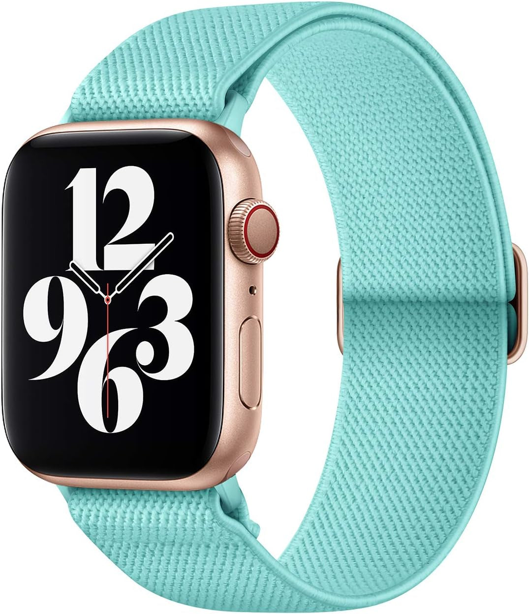 AMANECER Stretchy Nylon Watch Bands Compatible with Apple Watch Ultra Series 8/7/6/5/4/3/2/1 SE, Adjustable Braided Elastic Sport Loop Rugged Straps for Iwatch Women Men (Hunter Green, 38/40/41MM)  AMANECER Turquoise Teal 42/44/45/49MM 