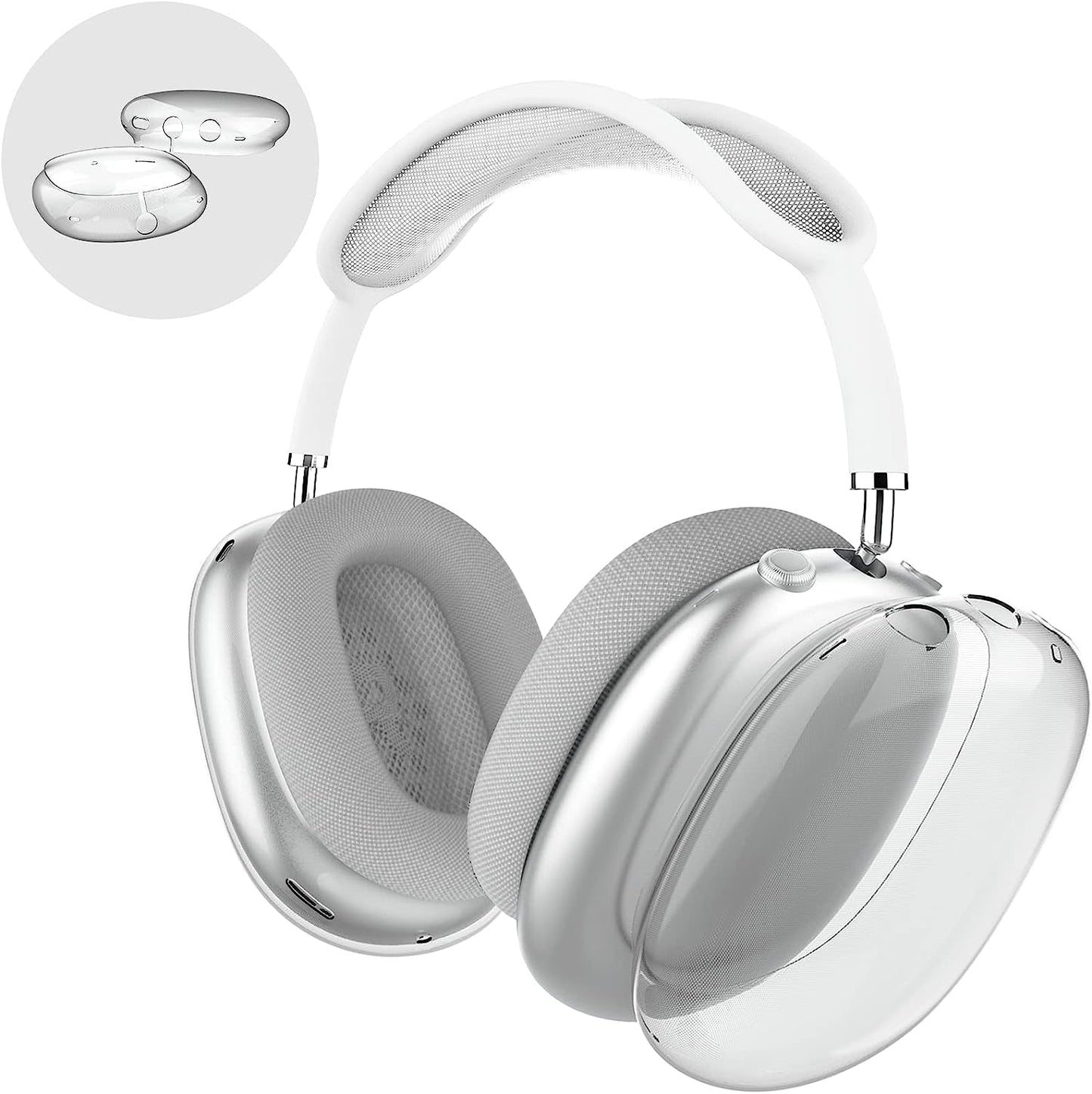 Foweroty Case Cover for Airpods Max, Soft TPU Clear Anti-Scratch Protective Cover for Airpod Max, Transparent Accessories Skin Protector for Airpods Max Headphones (Clear)  Foweroty   