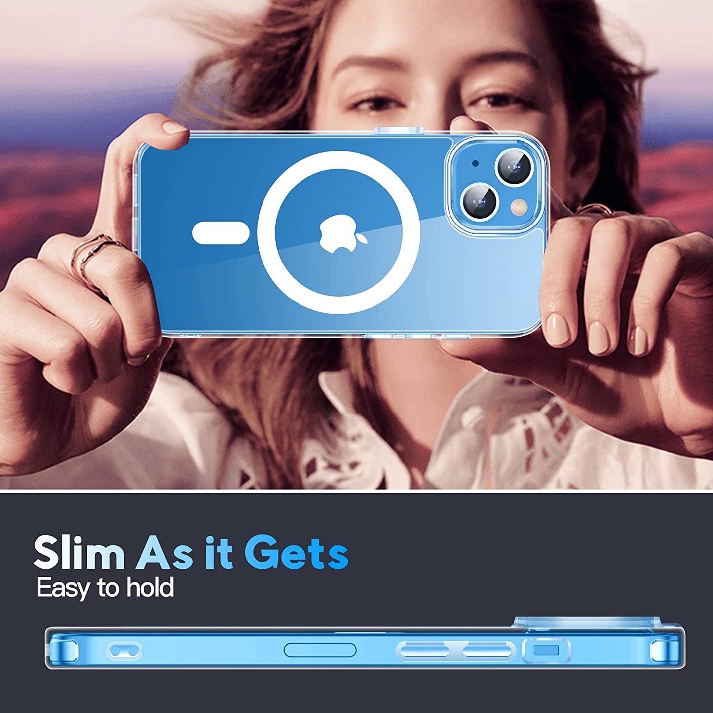 MOZOTER 6-In-1 Magnetic for Iphone 13 Case & Iphone 14 Case,[Compatible with Magsafe] [Anti Yellowing] [Glass Screen Protectors] Slim Shockproof for Iphone 13/14 Phone Case 6.1 Inch-Clear  MOZOTER   