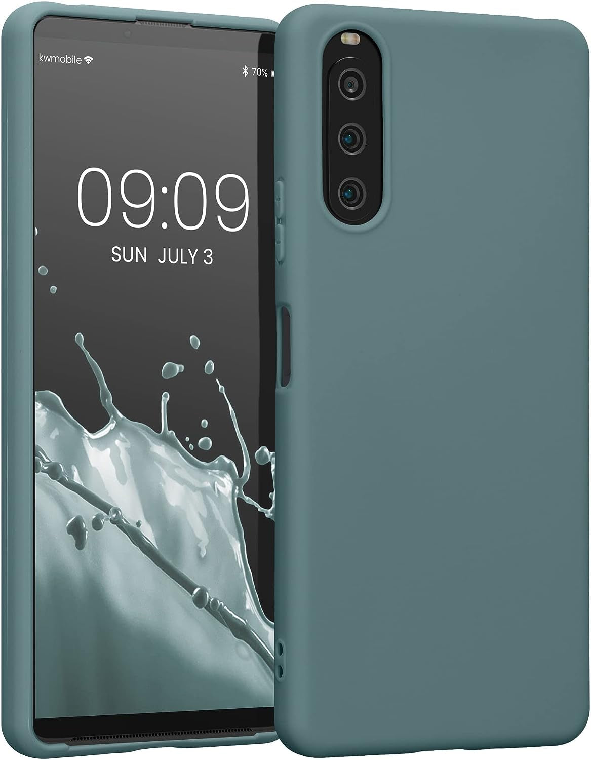 Kwmobile Case Compatible with Sony Xperia 10 IV Case - Soft Slim Protective TPU Silicone Cover - Cool Mint  KW-Commerce Arctic Night  