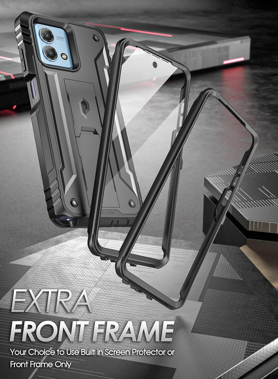 Poetic Revolution Case for Motorola Moto G Stylus 4G 2023 [Not Fit 5G Version], [20FT Mil-Grade Drop Tested], Full-Body Rugged Shockproof Cover with Kickstand and Built-In-Screen Protector, Black  Poetic   