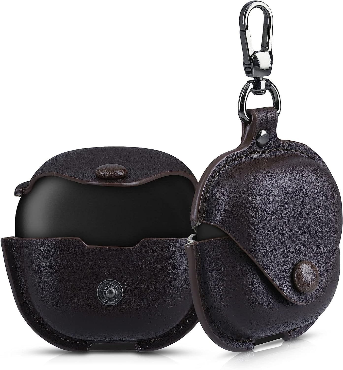 Kwmobile Leatherette Case Compatible with Samsung Galaxy Buds 2 Pro/Buds 2 / Buds Live/Buds Pro - Headphones Protection Etui Cover - Dark Brown  KW-Commerce   