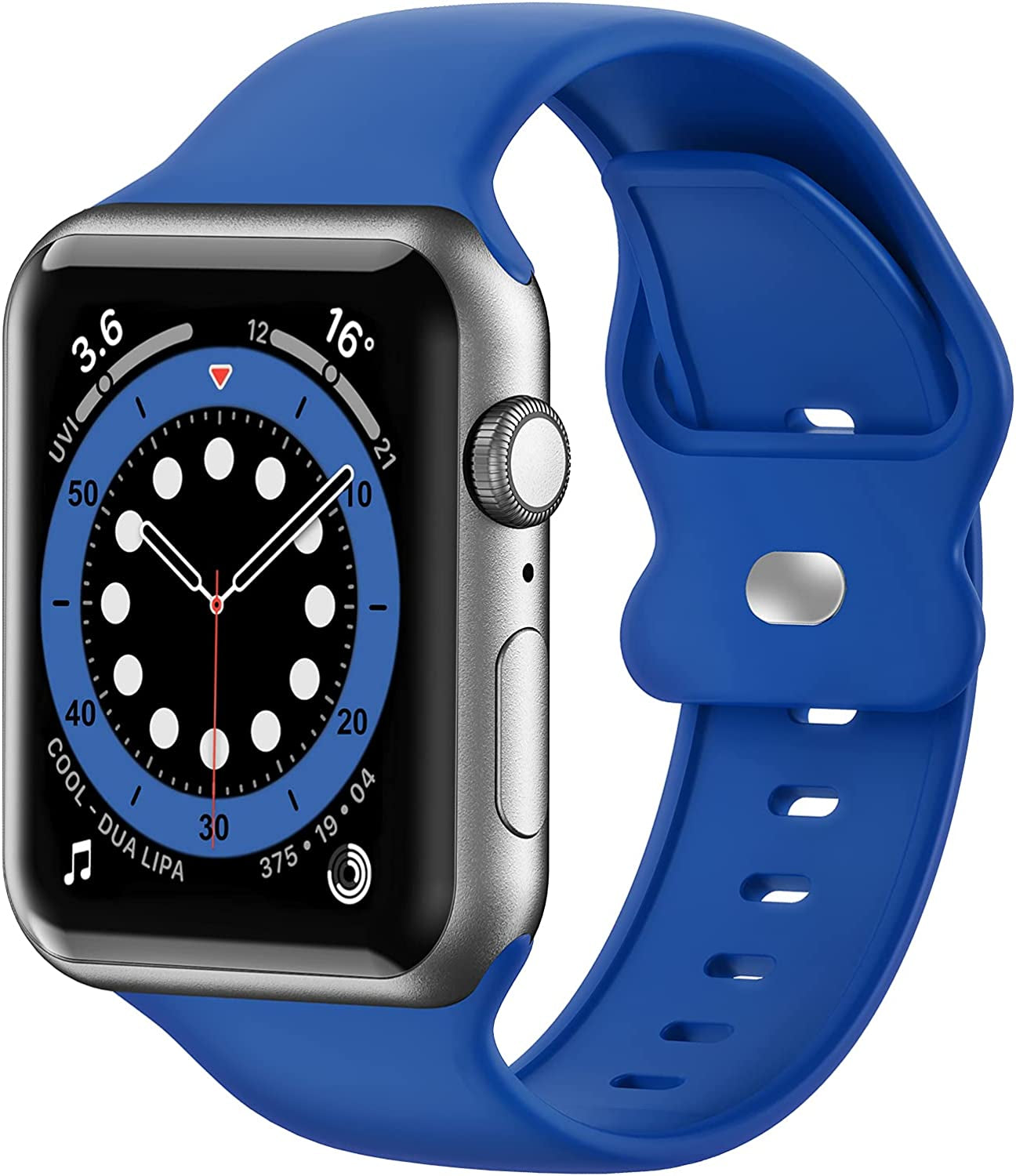 Upgrade Bands Compatible with Apple Watch Band 42Mm 44Mm 45Mm for Women Men-Soft Silicone Replacement Sport Watch Strap for Iwatch SE Series 7 6 5 4 3 2 1-Wristband  Gleiven Blue 42 mm/44 mm/45 mm 