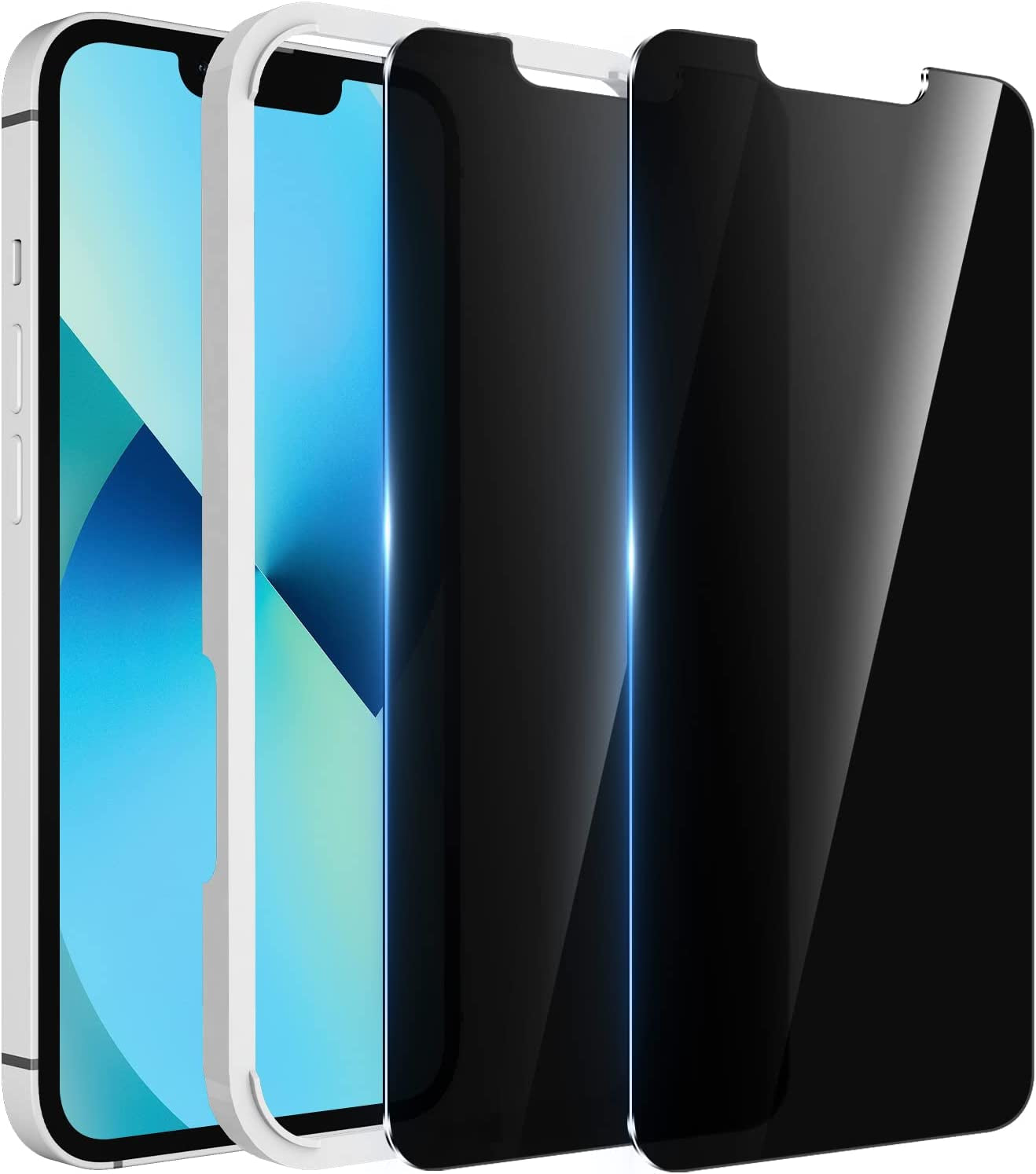 WHPXJY [2 Pack] Iphone 13/Iphone 13 Pro/Iphone 14 Privacy Screen Protector, Anti-Spy Tempered Glass Film for Iphone 13/13 Pro, Touch Sensitive, Bubble Free, Case Friendly, with Easy Alignment Tool  Crworld   