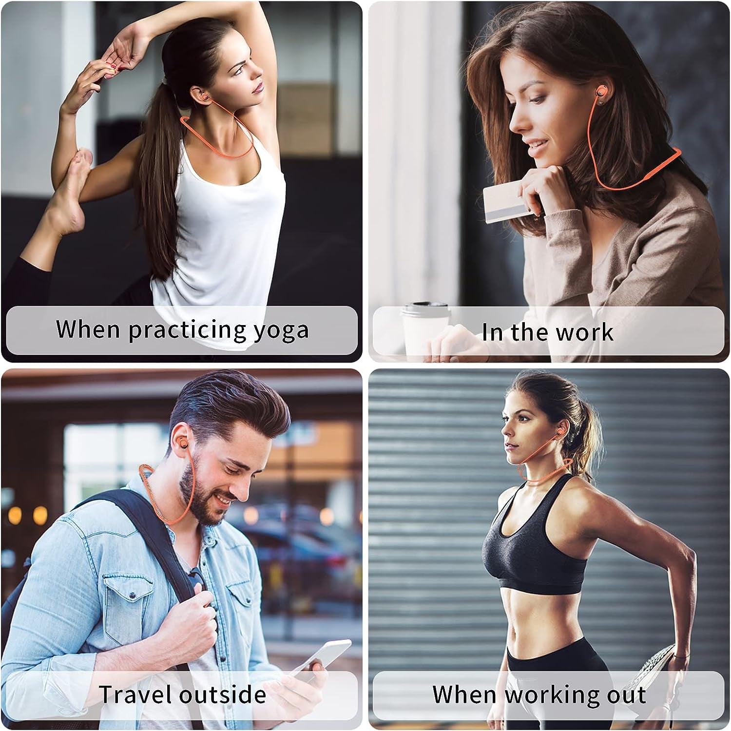 WOFRO Anti-Lost Strap for Google Pixel Buds Pro Earbuds (2022), Sports Soft Silicone Lanyard Accessories Compatible with Google Pixel Buds Pro - Noise Canceling Earbuds Neck Rope Cord (Orange)  WOFRO   