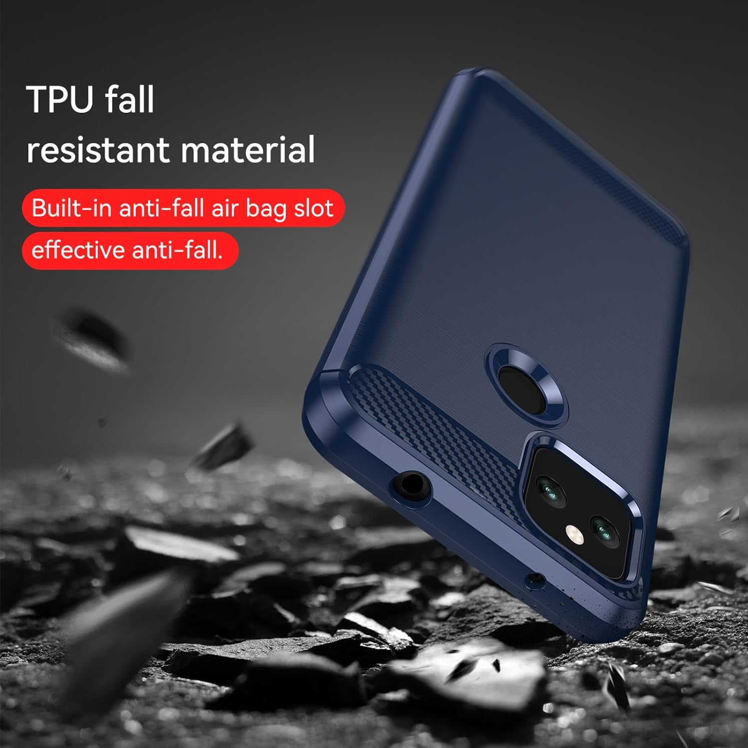 EUAGVQY for Pixel 4A 5G Google 4A 5G Case Carbon Fiber Soft TPU Anti-Slip Durable Lightweight Protective Phone Cover for Google Pixel 4A 5G（Blue）  EUAGVQY   