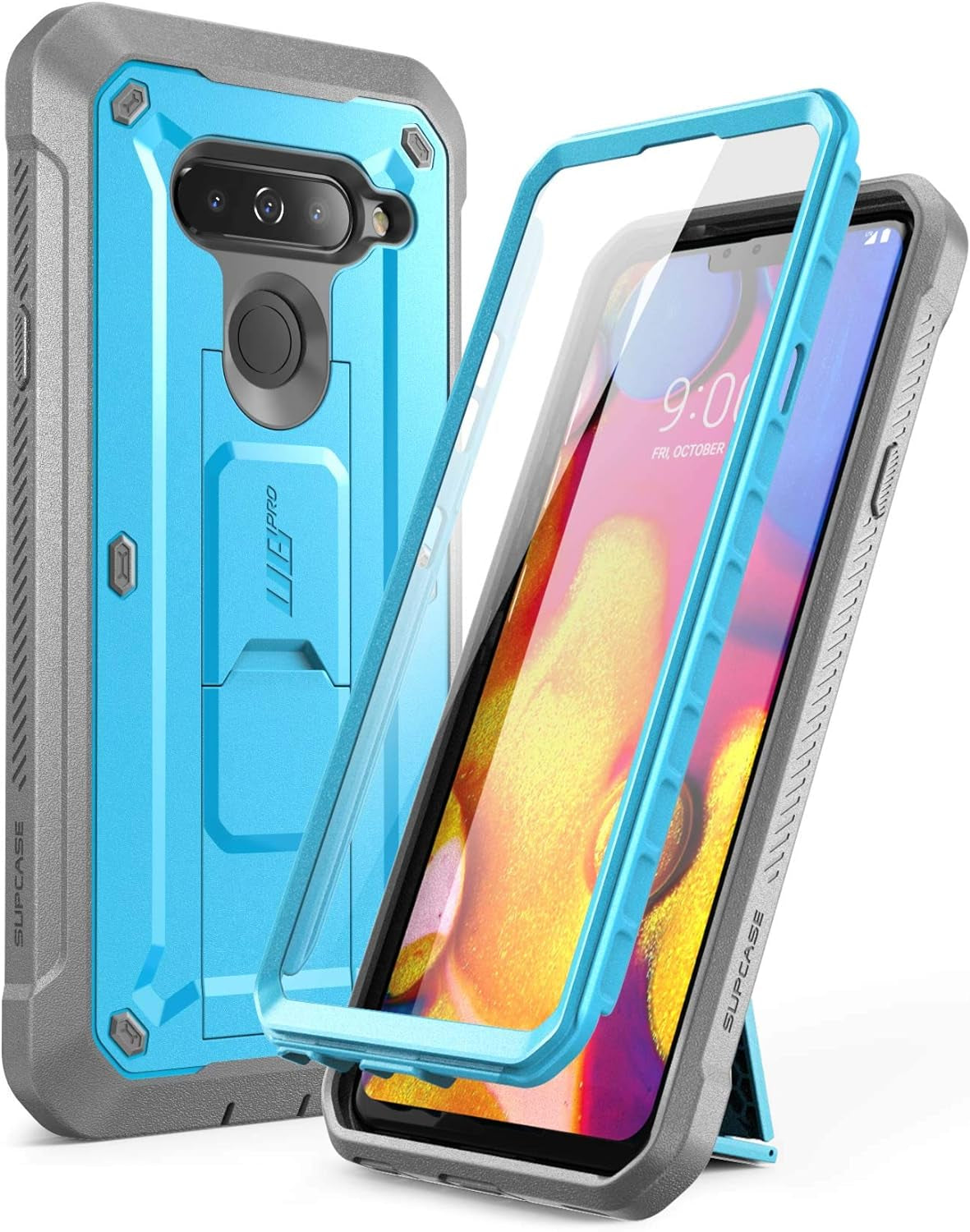 LG V40 Thinq Unicorn Beetle Pro Rugged Holster Case with Screen Protector-Blue  SUPCASE   