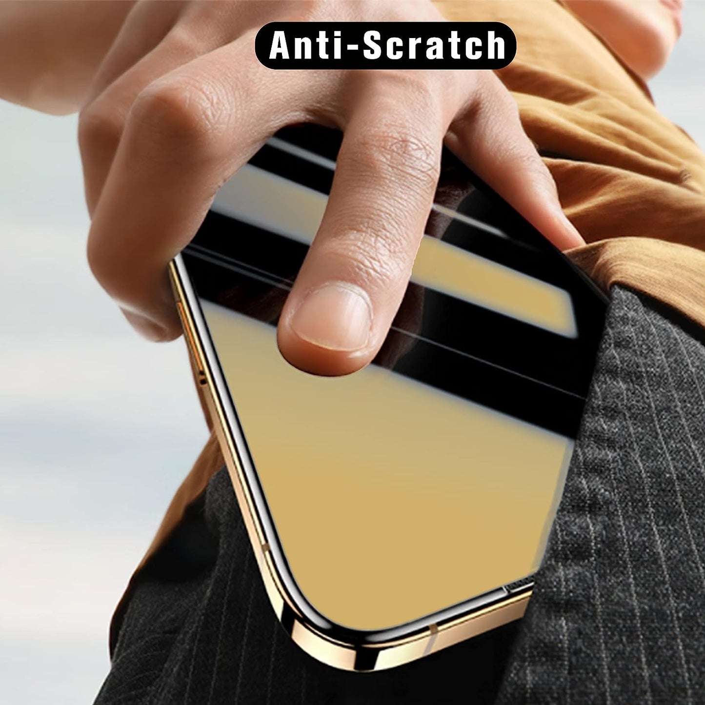 Heromiracle Privacy Screen Protector Compatible with Iphone 14 and Compatible with Iphone 13/13Pro anti Blue Light Eye Protection 2 Pack Mirror Tempered Glass Gradient Colorful Anti-Spy Full Coverage 9H Hardness Film (Gold 6.1 Inch)  Heromiracle   