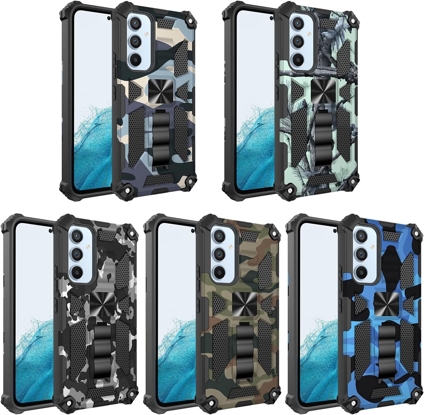 Tncavo Camouflage Case for Xiaomi Redmi Note 12 Pro 5G with Stand, Military Grade Heavy Duty Armor Cases Shockproof Protection Phone Cover for Xiaomi Poco X5 Pro/Redmi Note 12 Pro 5G MC Blue Camo  Tncavo   