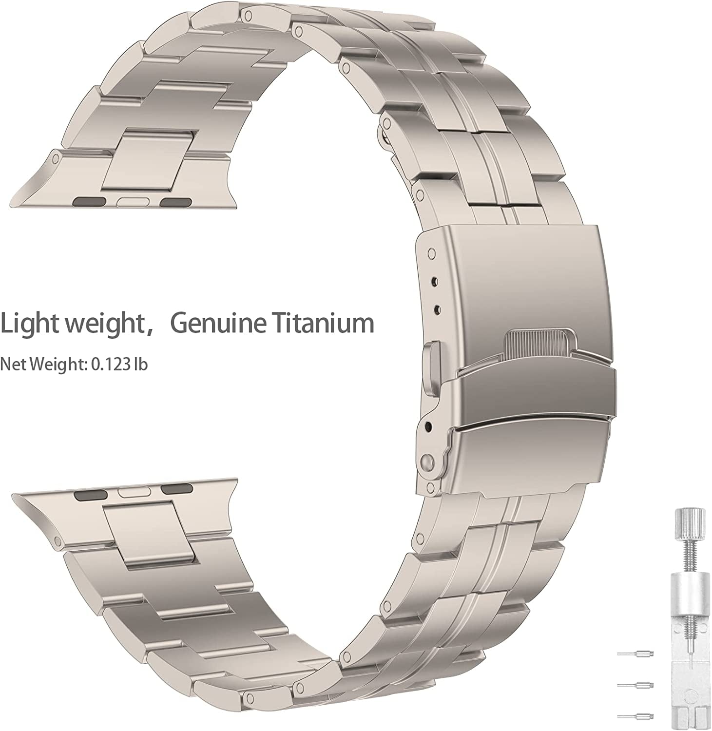 Baozai Titanium Band Compatible with Apple Watch Band 49Mm 45Mm 44Mm 42Mm, Titanium Sports Band for Apple Watch Ultra Series 8/7/6/5/4/3/2/1/SE Men  baozai   