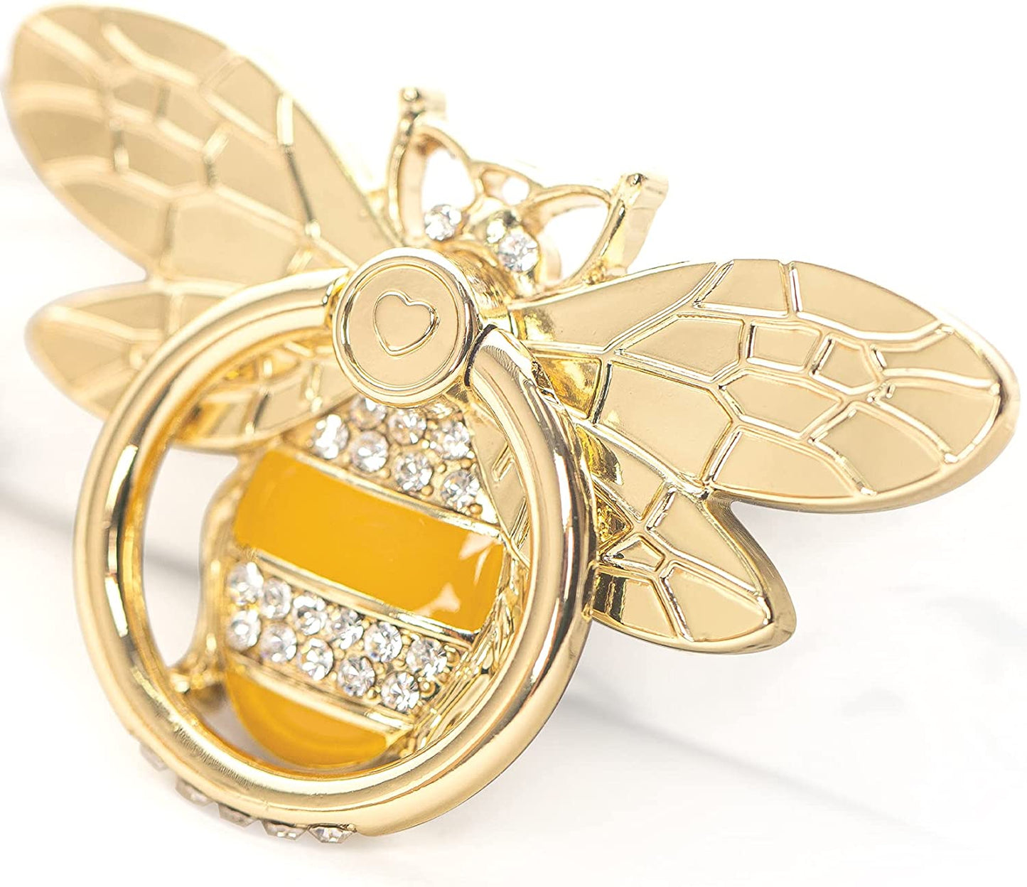 Phone Ring Holder with Crystal, Allengel Bee Phone Ring Grip Finger Kickstand, Gold Black  Allengel gold01  