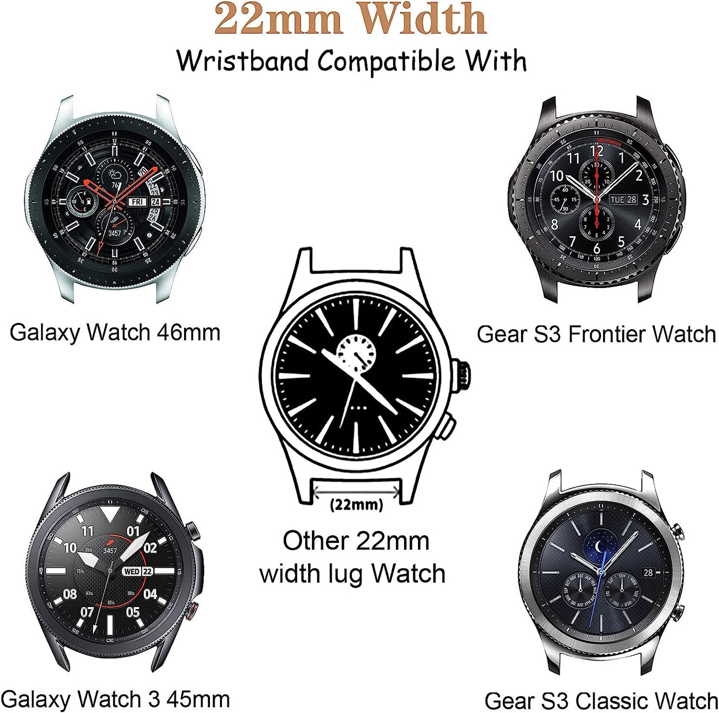 XVGJDZ Sport Band Compatible for Samsung Galaxy Watch 46Mm/Galaxy Watch 3 45Mm/Gear S3 Frontier/Classic Watch,22Mm Soft Silicone Strap Straight Stripe Wristband for Men Women  XVGJDZ   