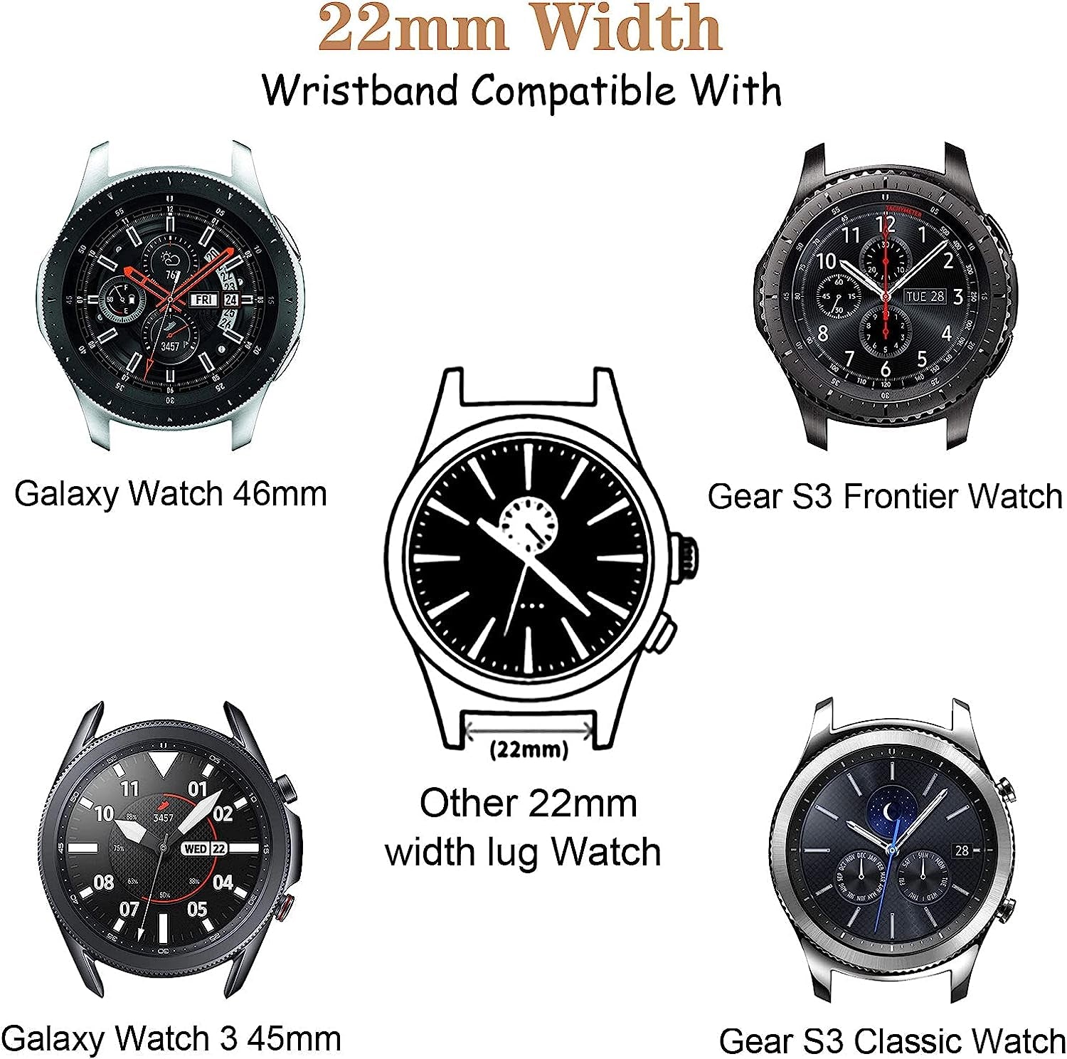 XVGJDZ Sport Band Compatible for Samsung Galaxy Watch 46Mm/Galaxy Watch 3 45Mm/Gear S3 Frontier/Classic Watch,22Mm Soft Silicone Strap Straight Stripe Wristband for Men Women  XVGJDZ   