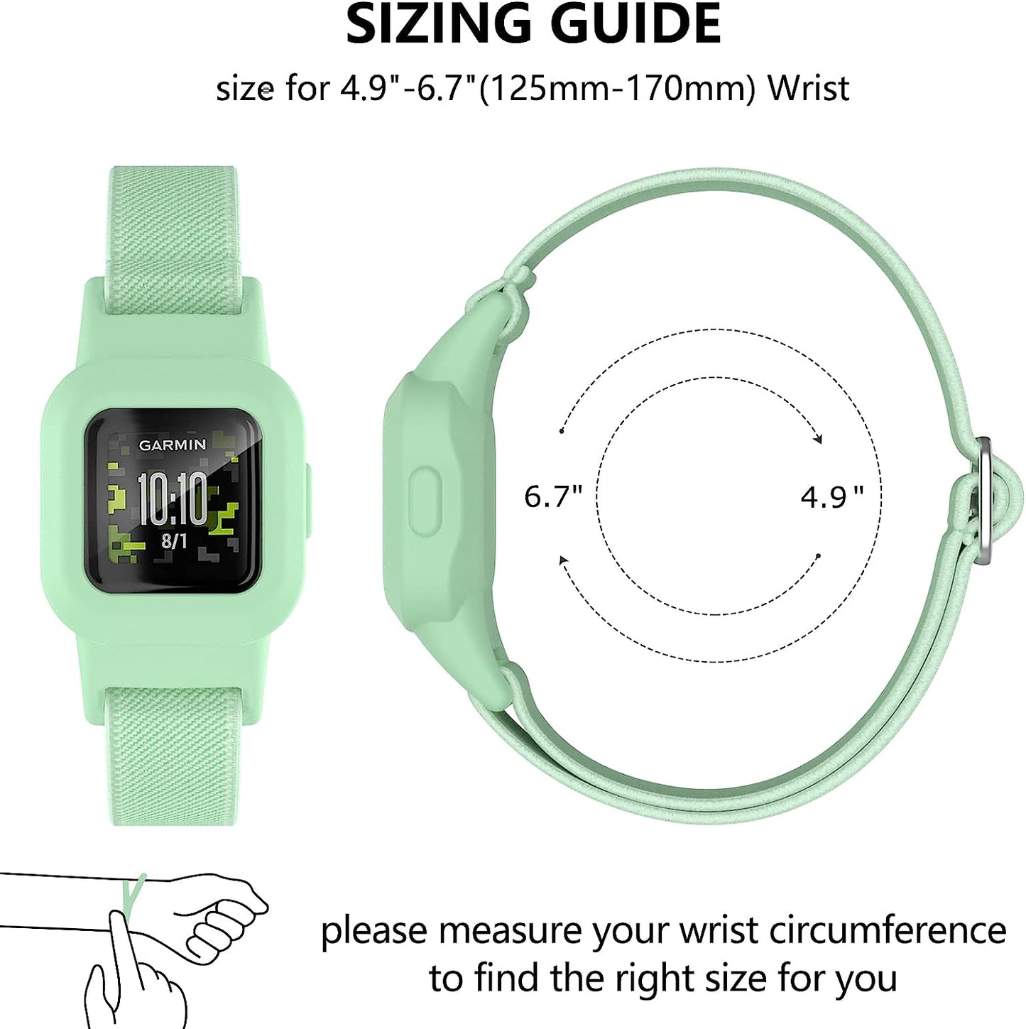 Mosstek Elastic Bands Compatible for Garmin Vivofit Jr 3 Bands for Kids 6+, Soft Stretchy Loop Nylon Bands Compatible for Garminfit Jr. 3 Swim-Friendly Adjustable Replacement Boys Girls, 3 Pack  Mosstek   