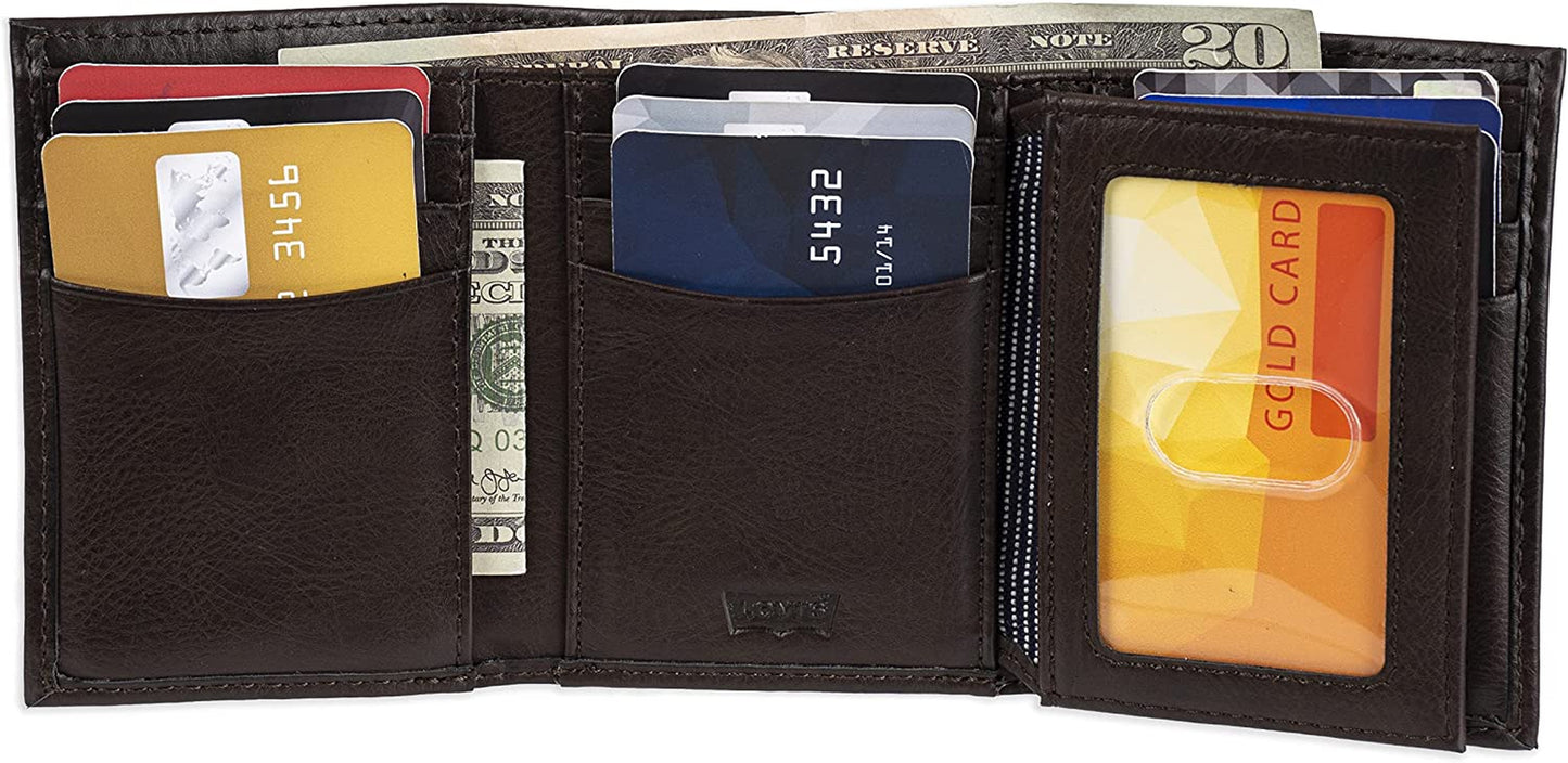 Levi'S Men'S Sleek and Slim Trifold Minimalist Wallet  Levi's   