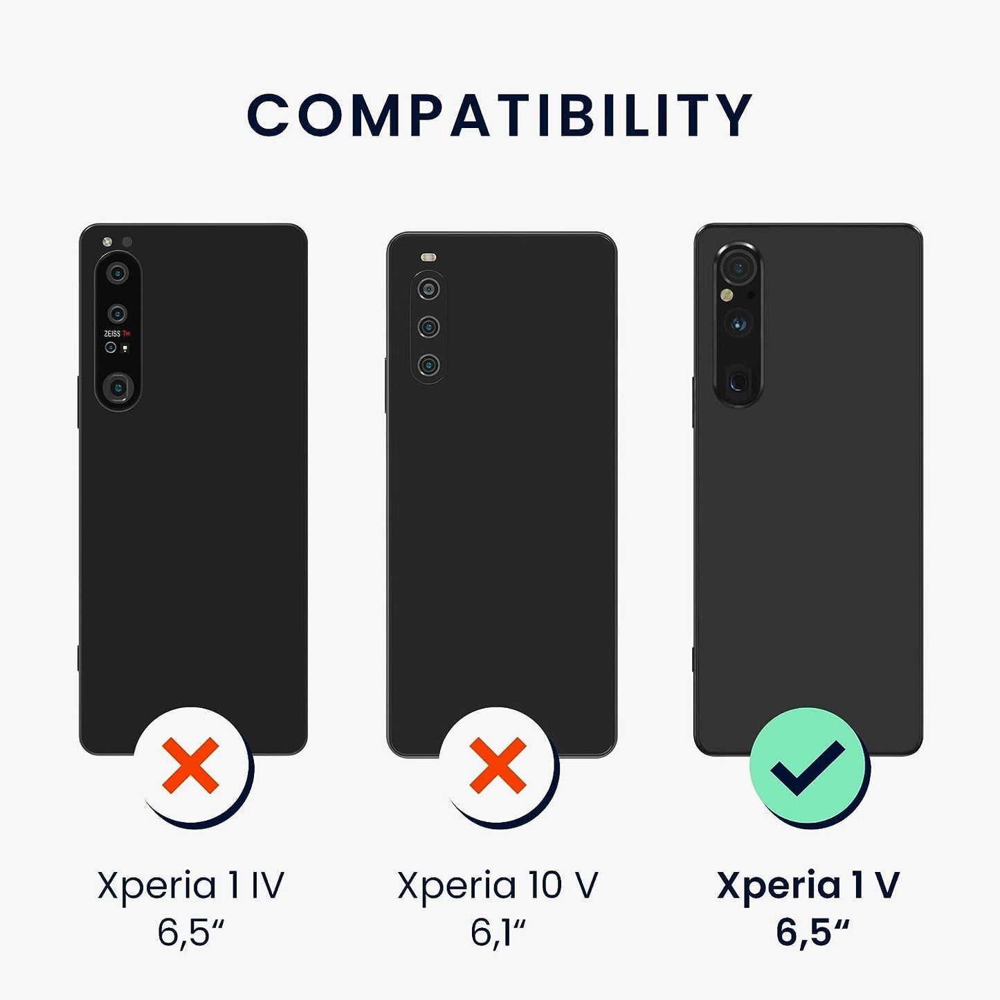 Kwmobile Case Compatible with Sony Xperia 1 V Case - Soft Slim Protective TPU Silicone Cover - Dark Slate  KW-Commerce   