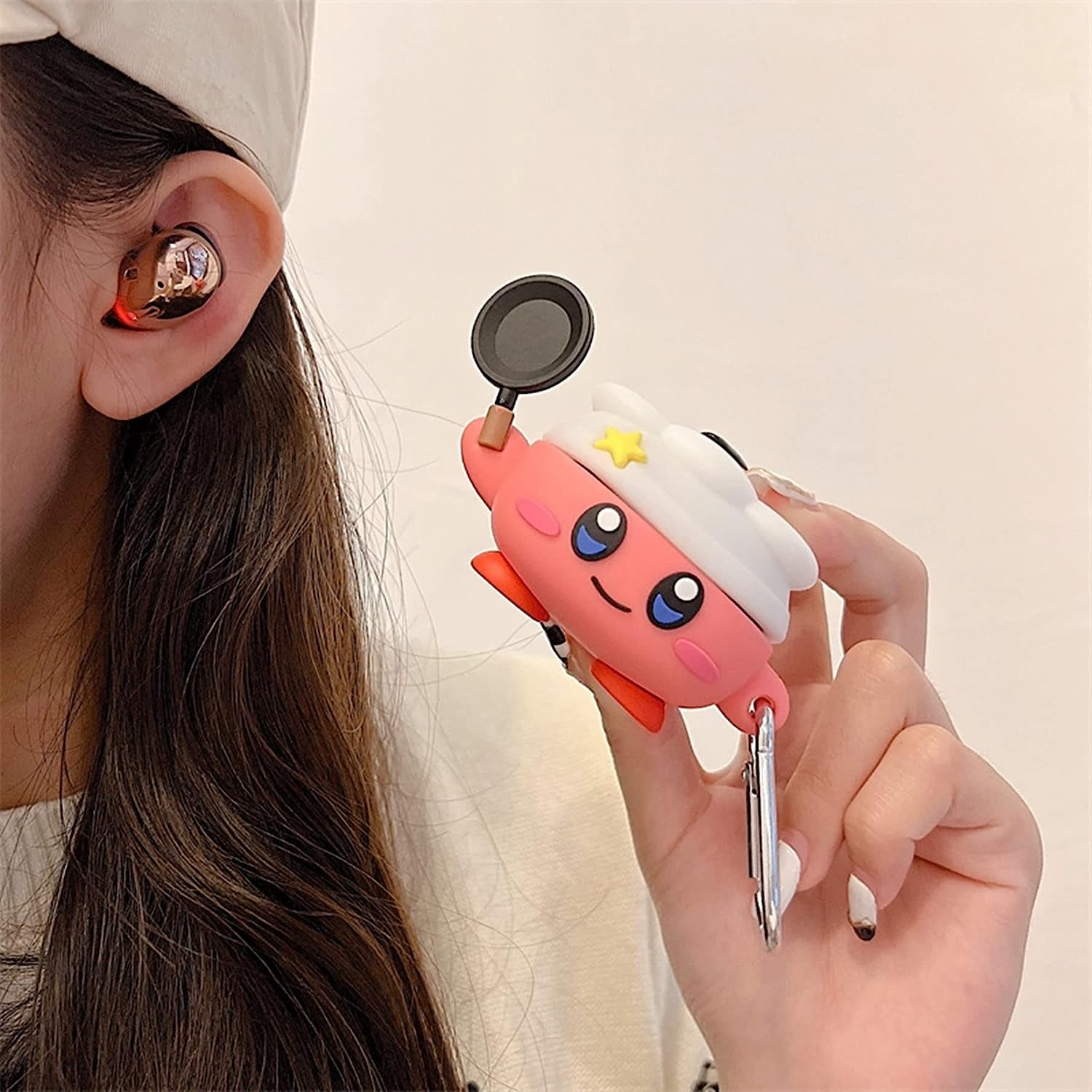 PVC Earphone Case for Samsung Galaxy Buds2 Pro/Galaxy Buds Live(2020)/Galaxy Buds Pro(2021)/Galaxy Buds 2 (2022) Charging Box,3D Cute Cartoons Anime Full Body Protective Cover with Keychain (Cook)  AOLABOKY   