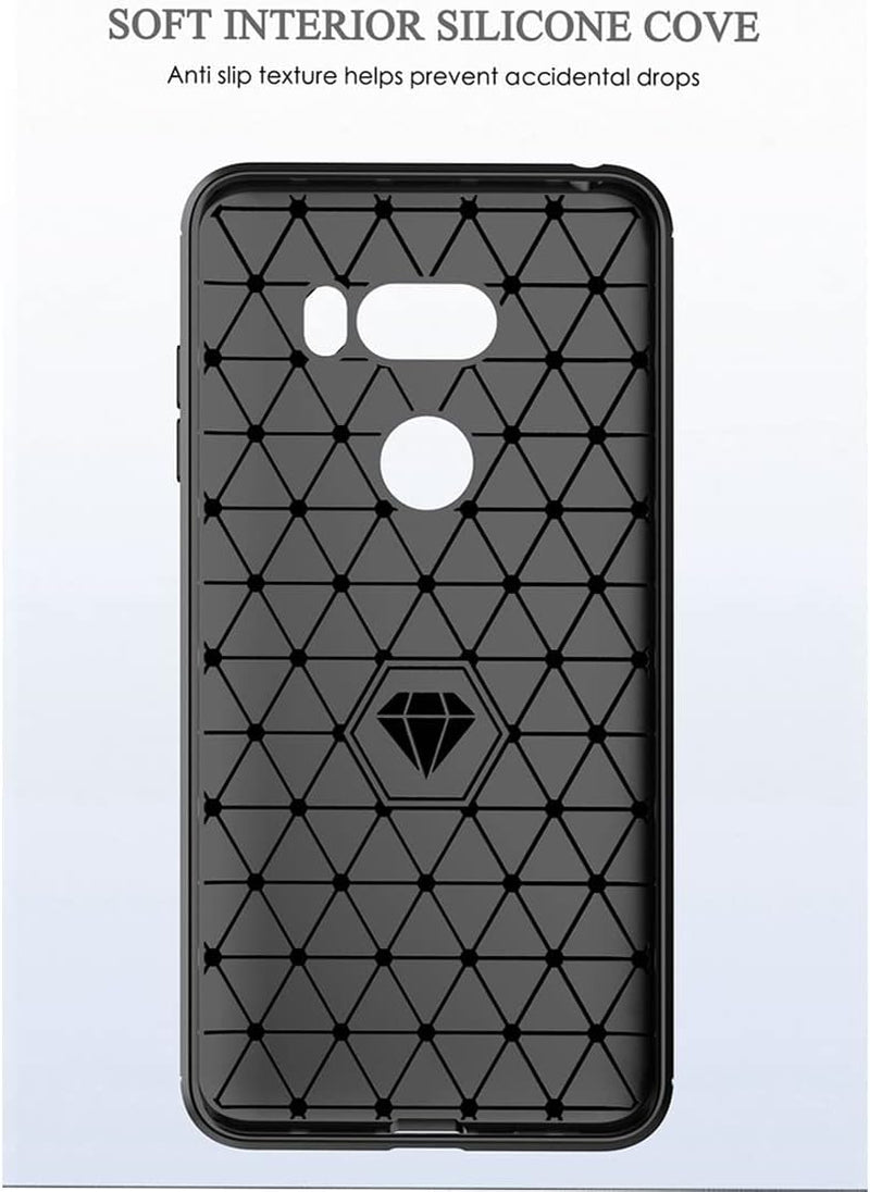KOARWVC Phone Case for LG V30/V30S Thinq/V35 Thinq/V30+/V30 plus Case, US998 Case Carbon Fiber Shockproof Rugged Shield Anti-Scratch Soft TPU Back Cover Cases for LG V30 (Black)  KOARWVC   