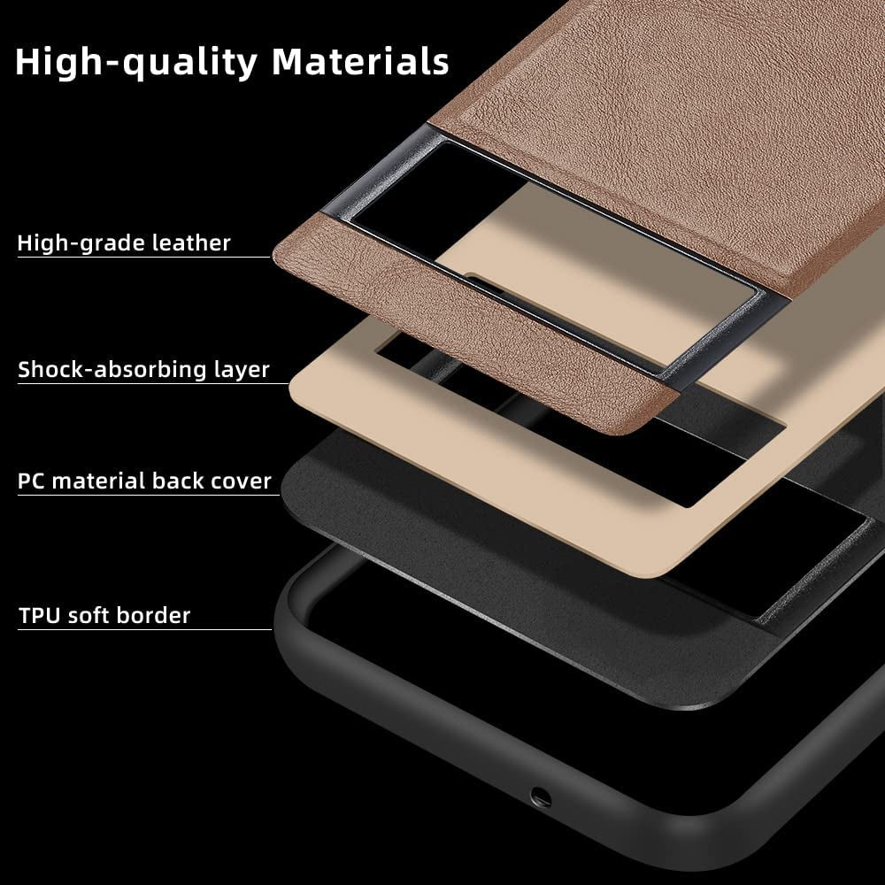 X-Level Google Pixel 6 Case,Anti-Scratch Premium PU Leather Soft TPU Bumper Shockproof Protective Phone Cover Case for Google Pixel 6 (Brown)  Pipilu   
