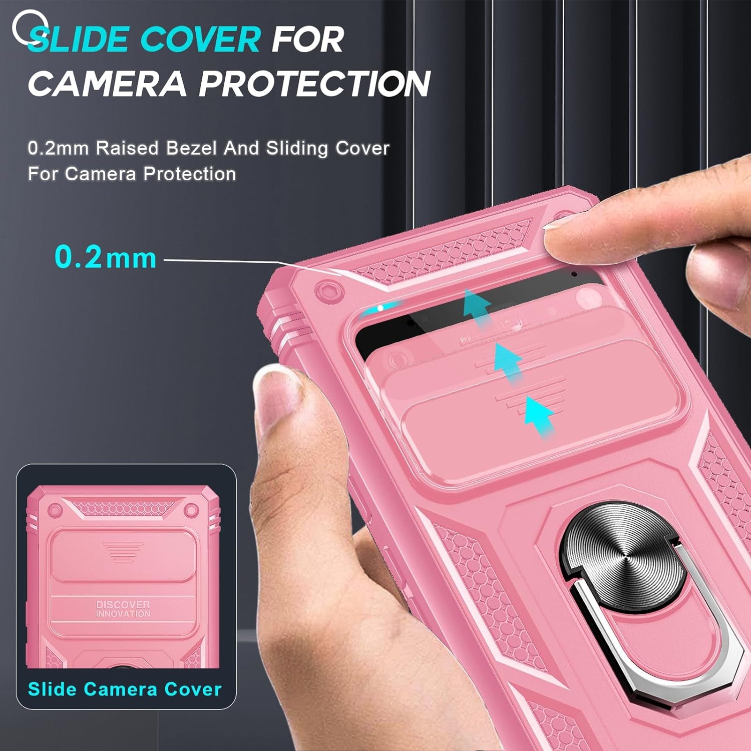 Leyi for Google Pixel 6 Pro Case: Case for Pixel 6 Pro with Slide Camera Cover, 360 Full Body Military-Grade Phone Case with Kickstand for Pixel 6 Pro, Pink  LeYi   