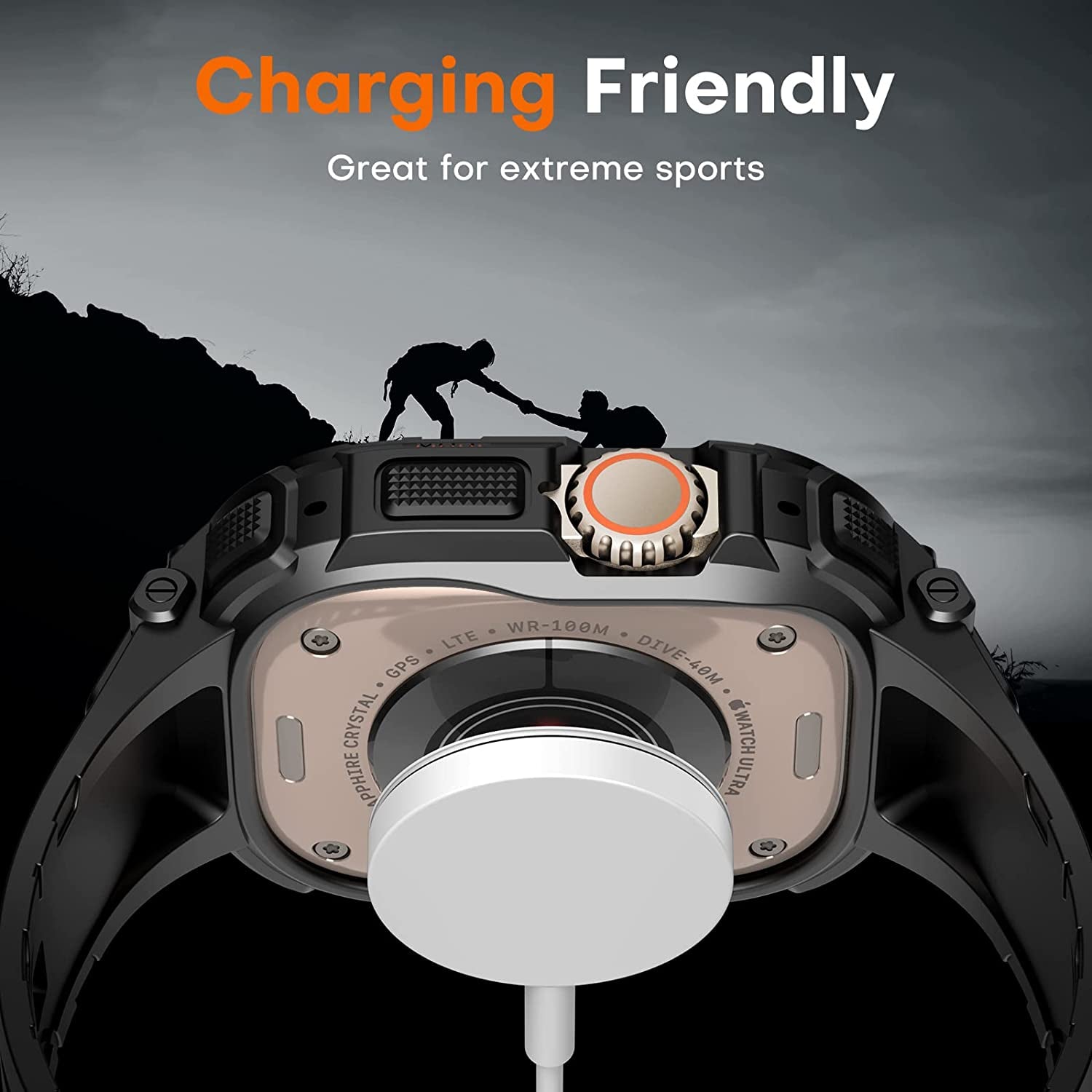 TAURI Bands with Bumper Case Compatible for Apple Watch Ultra 49Mm, [Upgraded Sport Series Design] Adjustable Rugged Cover Strap with Powerful Shockproof for Iwatch Ultra 49Mm, Men Black  TAURI   