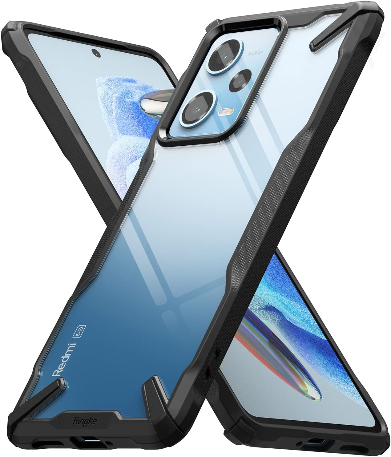 Ringke Fusion-X [Military Design] Compatible with Redmi Note 12 Pro Case and Xiaomi Poco X5 Pro 5G Case, Camouflage Hard Back Cover Shockproof Advanced Protective Bumper - Camo Black  Rearth Black  