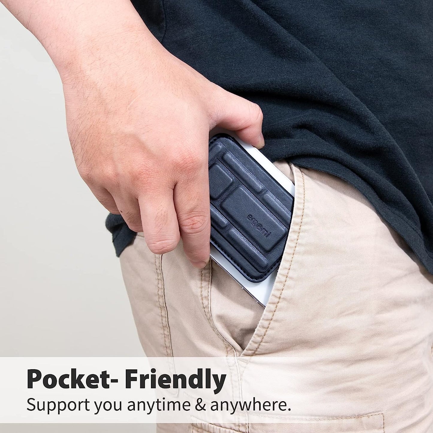 Ergomi Magsafe Hercules Flip Wallet Stand for Iphone 14/13/12 Series, Ultra Slim 2 In-1 Magnetic Phone Stand 2+ Card Holder & Finger Grip, Detachable & Adjustable W/Portrait/Landscape Viewing(Blue)  ergomi   