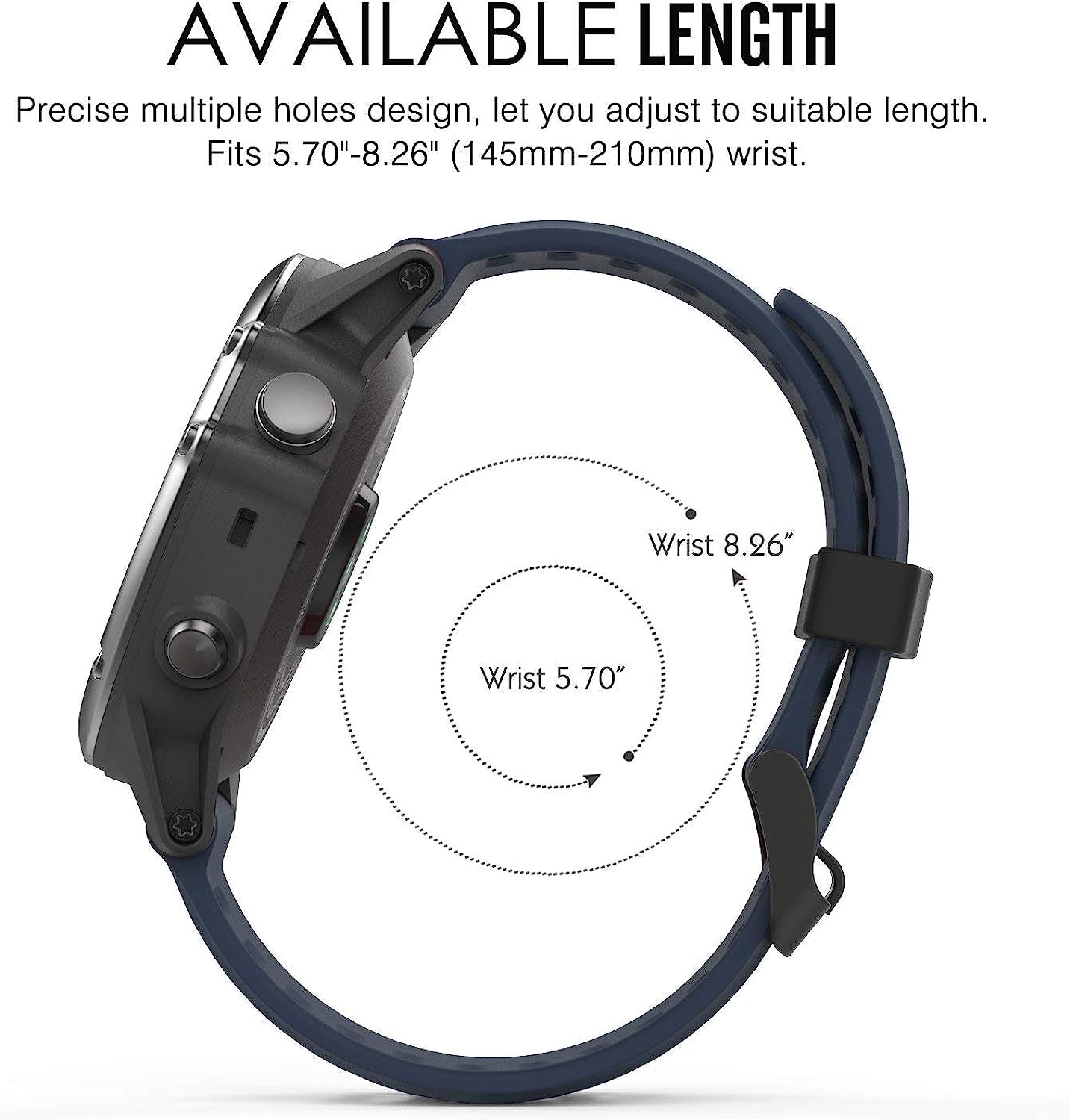 Moko Garmin Fenix 3 / Fenix 5X Watch Band, Soft Silicone Replacement Watch Band for Garmin Fenix 3 / Fenix 3 Hr/Fenix 5X Smart Watch, 4Pack  MoKo   