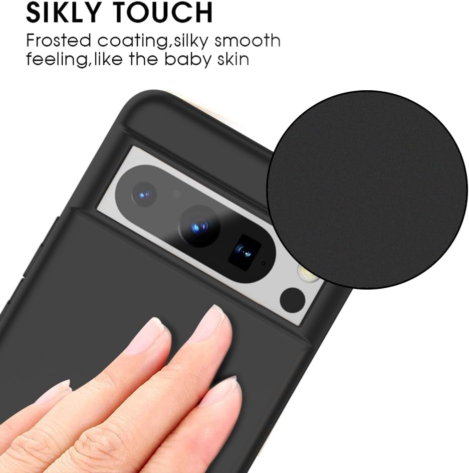 X-Level Google Pixel 8 Pro Case Ultra-Thin Slim Fit [Guardian Series] Phone Cases Soft Flexible TPU Matte Finish Coating Grip Light Protective Cell Phone Back Cover for Google Pixel 8 Pro 2023-Black  pipilu   