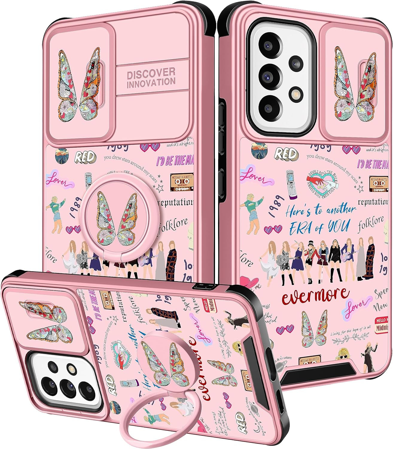 Oqpa for Samsung Galaxy A53 5G Case Cute Cartoon for Women Girly Girls Boys Kids Kawaii Funny Samsung A53 Phone Case Cover with Camera Cover+Ring Holder for Galaxy A53 5G, Happy Miki  meitong2020 Taile Style  