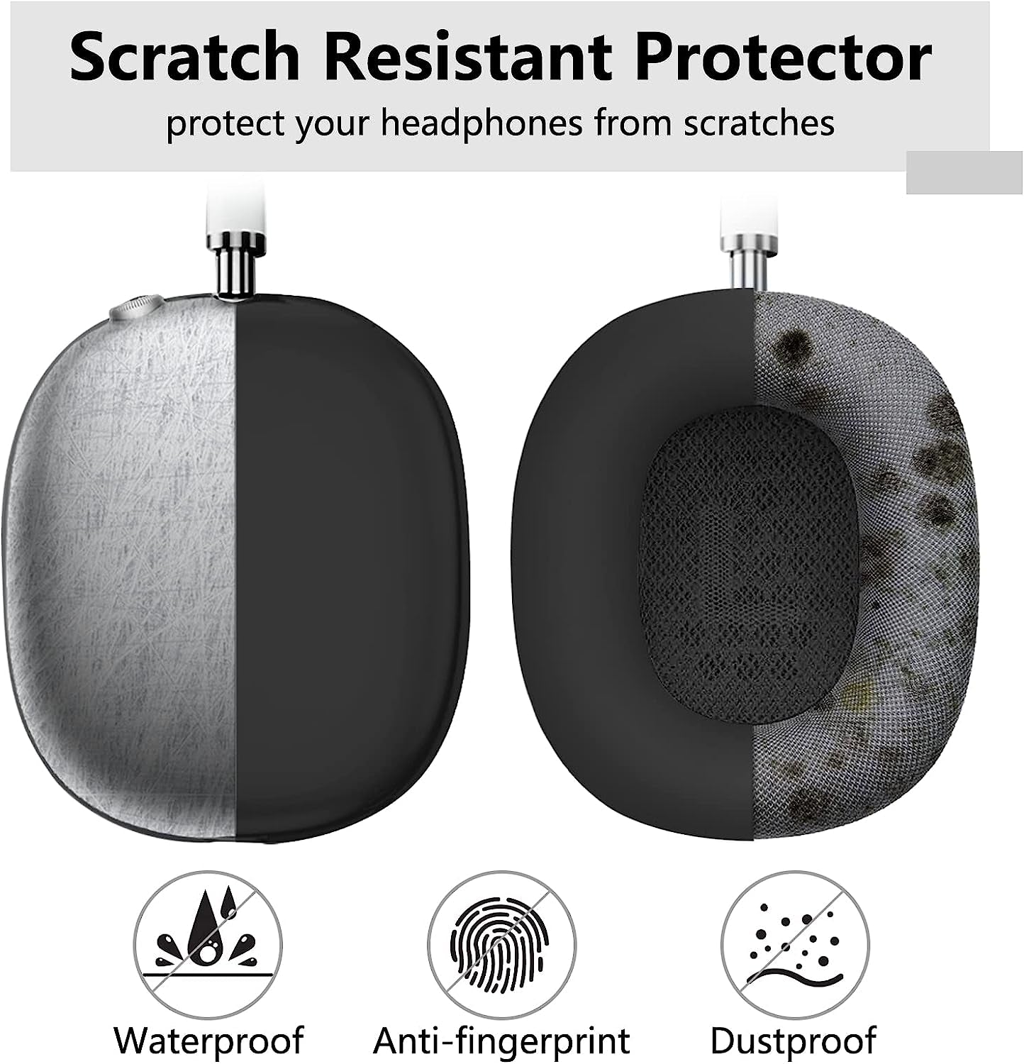 Aiaabq for Airpods Max Case Cover,Anti-Scratch Ear Pad Case Cover/Ear Cups Cover/Headband Cover for Airpods Max, Accessories Soft Silicone Skin Protector for Apple Airpods Max  Aiaabq   