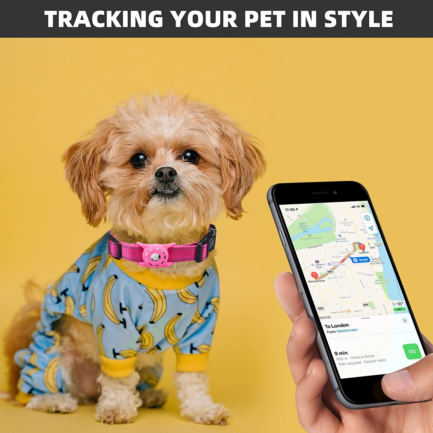 KONITY Reflective Airtag Dog Collar, Compatible with Apple Airtag, Nylon Pet Cat Puppy Collar with Silicone Airtag Holder for Small, Medium, Large, and Extra Large Dogs  Konity   