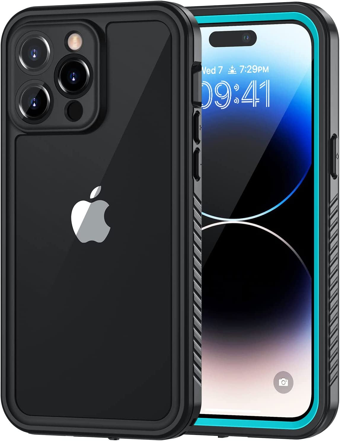 Lanhiem for Iphone 14 Case, IP68 Waterproof Dustproof Shockproof 14 Case with Built-In Screen Protector, Full Body Sealed Protective Front and Back Cover for Iphone 14, 6.1 Inch (Black)  Lanhiem Blue for iPhone 14 Pro Max 