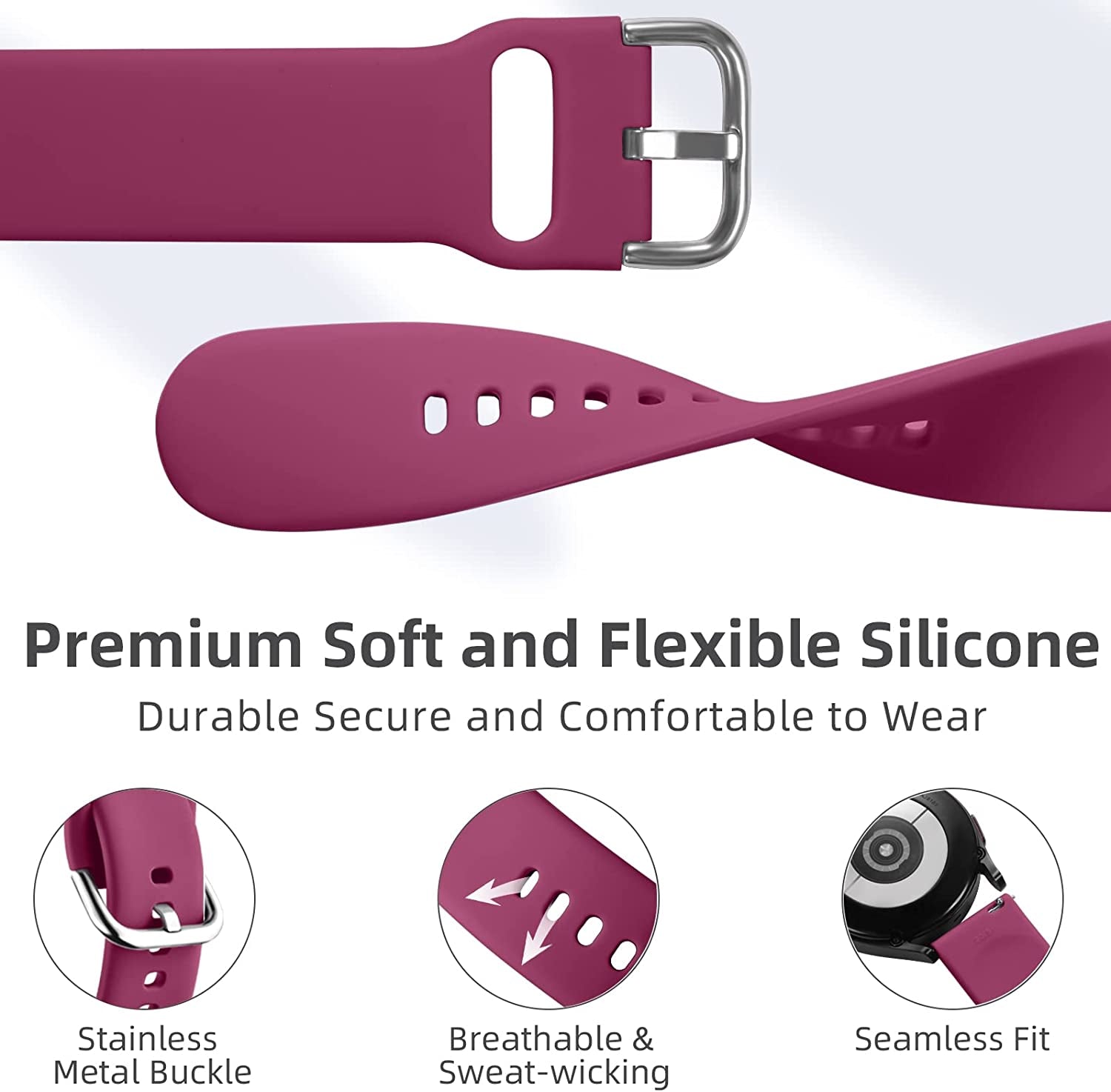 Daqin 10 Pack Band Compatible with Samsung Galaxy Watch 4/Galaxy Watch 5 Band 40Mm 44Mm/Galaxy Watch 5 Pro 45Mm/Samsung Active 2 Bands, 20Mm Soft Silicone Sport Strap Wristbands for Women Men  Xuchangjiansenshangmaoyouxiangongsi   