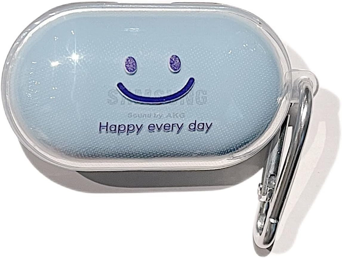 CASEVERSE Case for Samsung Galaxy Buds plus (2020) /Galaxy Buds (2019), Protective Hard Cover Skin with Keychain Carabiner Support Wireless Charging  CASEVERSE Smile 4  