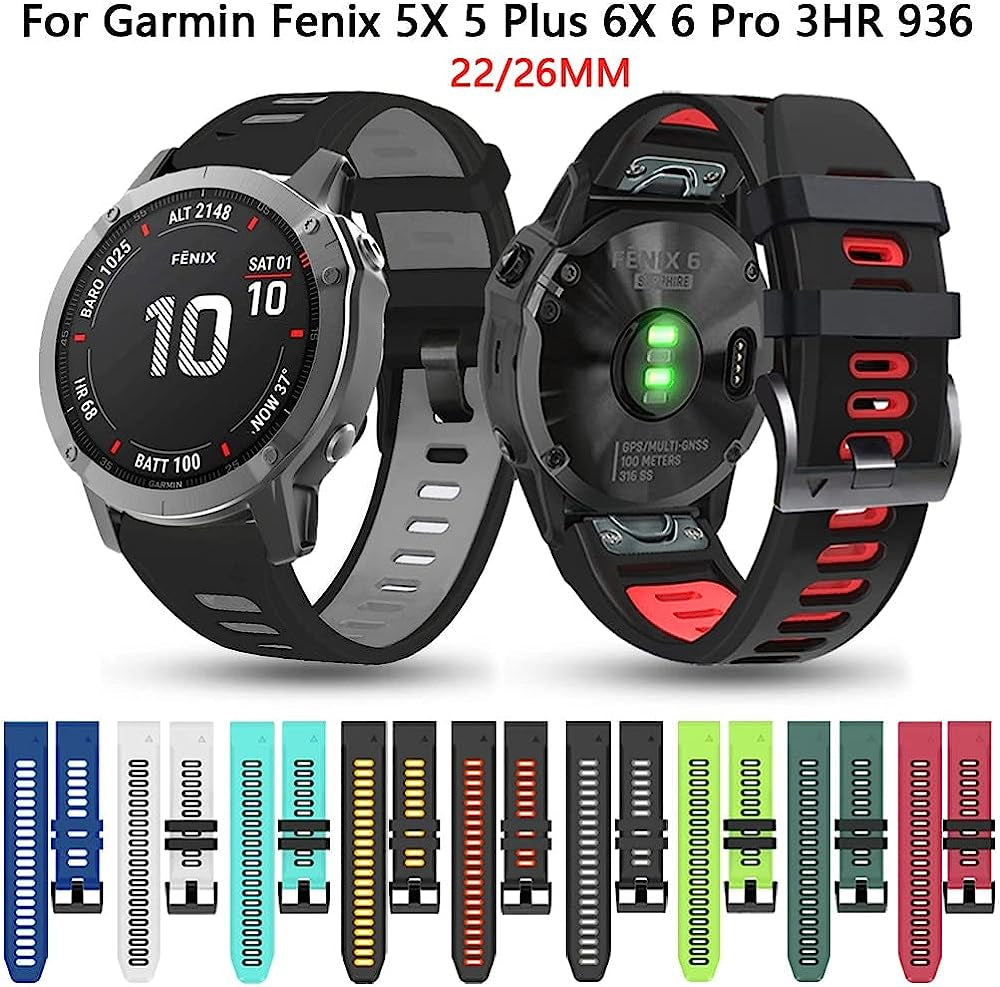 NDJQY 22 26Mm Watchband Replacement Silicone Band for Garmin Fenix 5 5X plus 6X 6 Pro 7 7X 3 3HR 945 Epix Watch Easyfit Strap Bracelet  NDJQY   