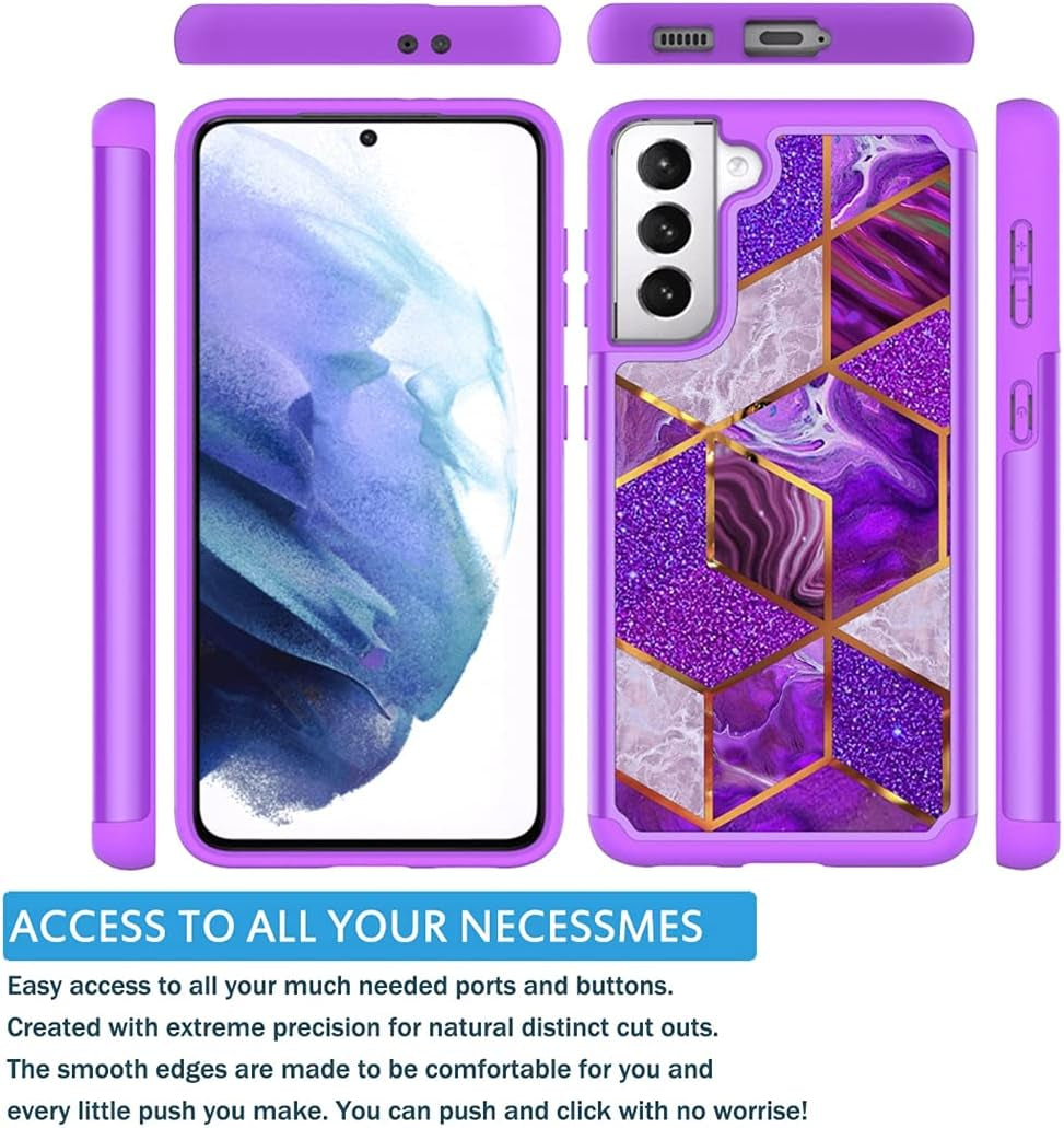 Tothedu Case for Galaxy S21 plus 5G 6.7" Case, Samsung S21 plus (2021) Phone Case, Shock Absorption Dual Layer Heavy Duty Protective Cover Rugged Cases for Samsung Galaxy S21 plus (Purple/Marble)  Tothedu   