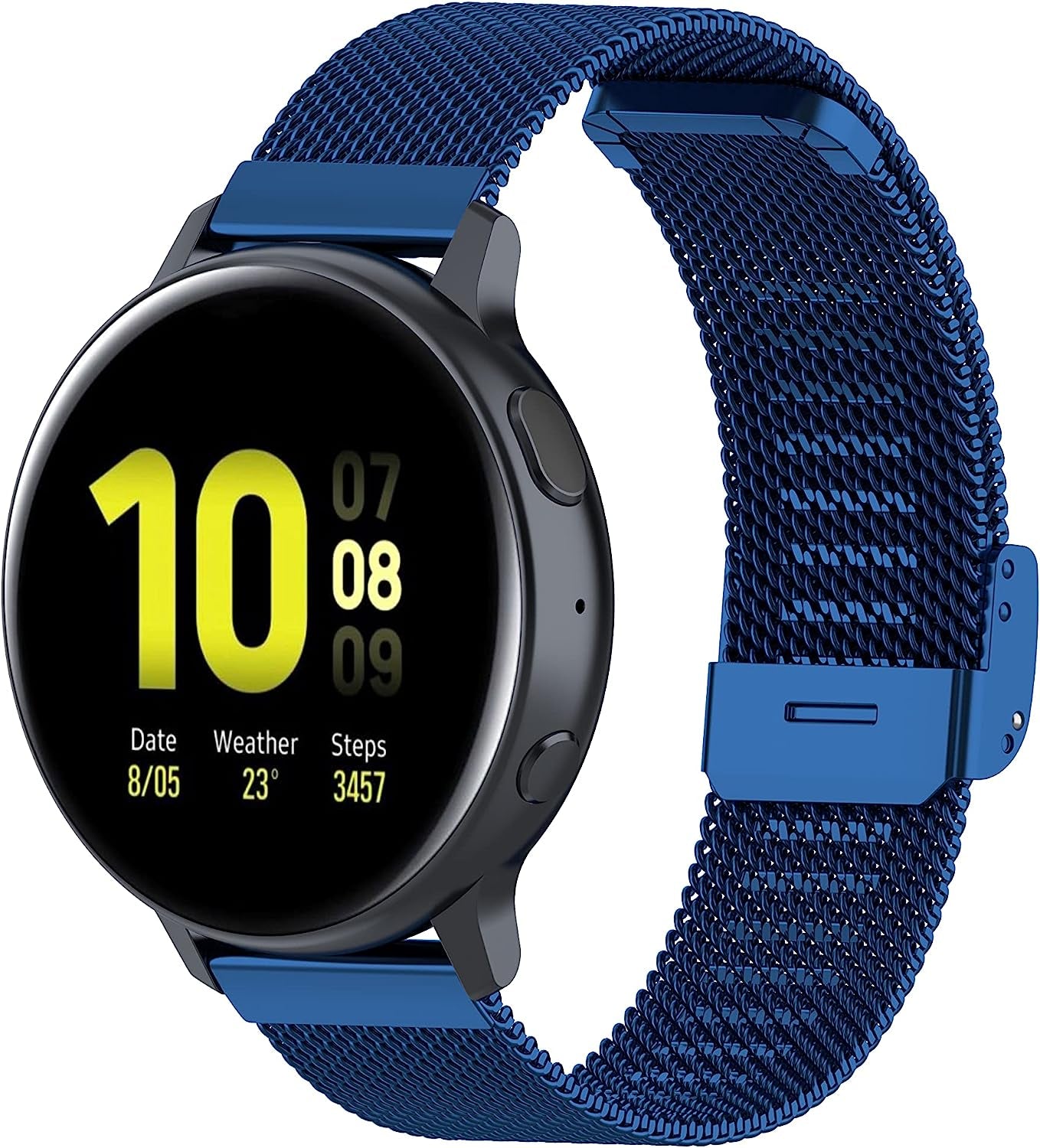 20Mm Stainless Steel Mesh Watch Bands for Samsung Galaxy Watch 4 40Mm 44Mm,Galaxy Watch 4 Classic 42Mm 46Mm,Galaxy Watch Active 2 40Mm 44Mm, Galaxy Watch3 41Mm,Galaxy Watch 5,Galaxy Watch 5 Pro  Chofit Blue  
