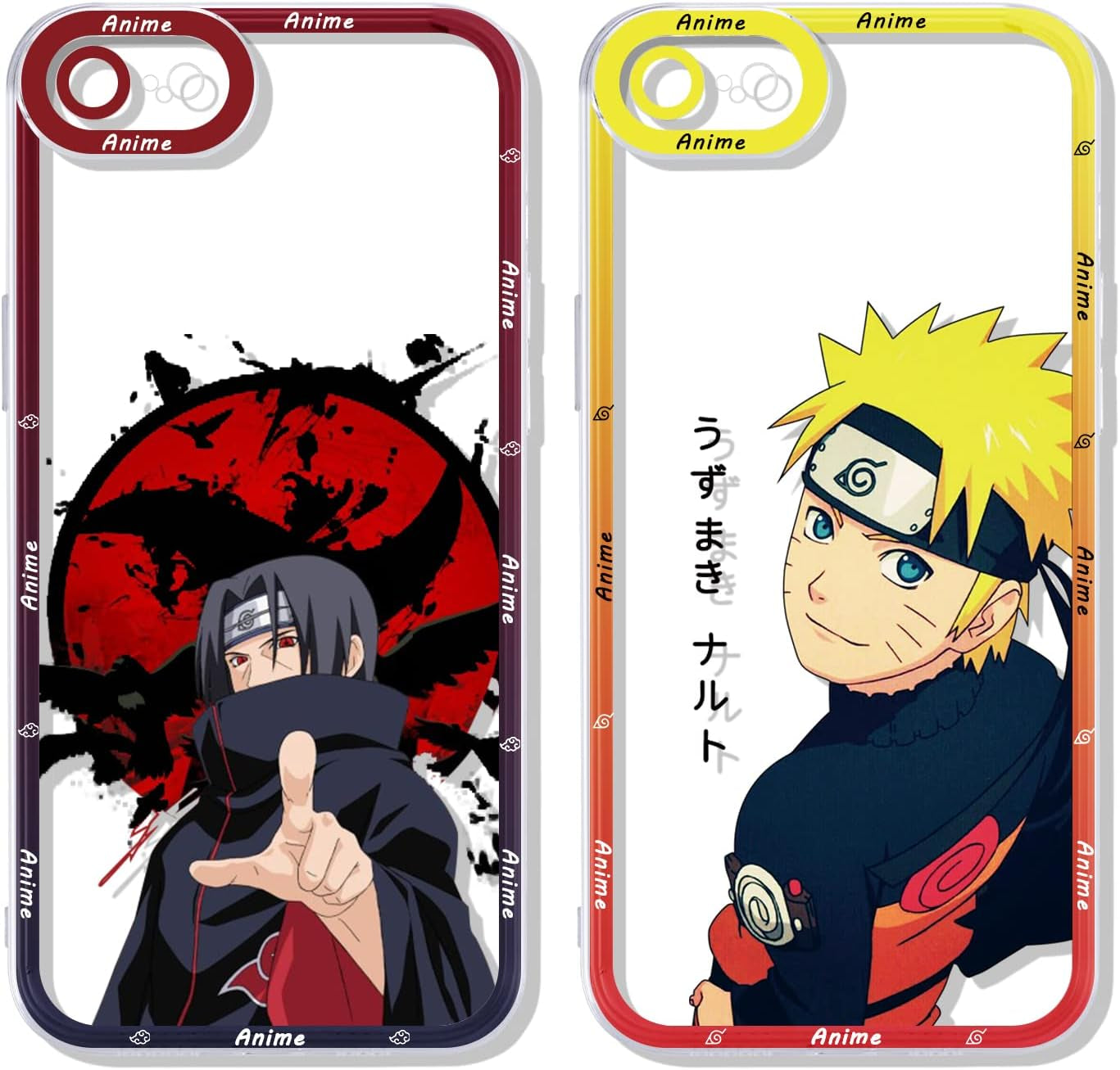 2 Pack Japanese Anime Case for Iphone 12 Mini Clear Case 5.4", Cool Manga Cute Pattern Design, Cartoon Comics Character Cases for Men Boys Women Girls, Soft TPU Funda for Iphone12 Mini, Transparent  ZXT US Iphone 7/8/Se 2020 2022  