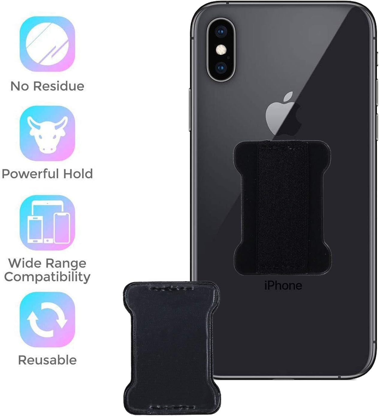 Cheap Sunday Cellphone Strap Holder for Back of Phone - Ultra Slim Universal Loopy Phone Grip Finger Strap Holder with Adhesive to Stick on (Black 2 Packs)  Cheap Sunday   