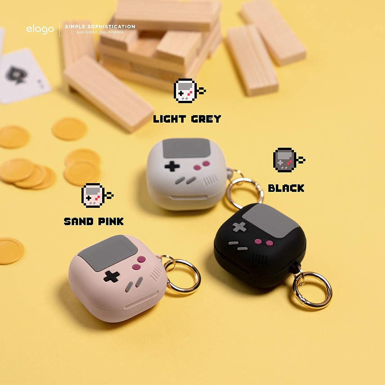 Elago GB5 Case Compatible with Samsung Galaxy Buds 2 Pro Case (2022) / Galaxy Buds 2 Case (2021) / Galaxy Buds Pro Case (2021) / Galaxy Buds Live Case (2020) [US Patent Registered] [Light Grey]  elago   