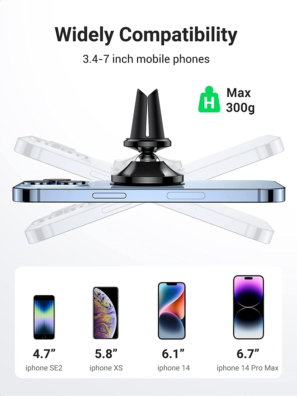UGREEN Magnetic Phone Holder for Car Strong Magnet Cell Phone Mount Air Vent Compatible with Iphone 14 13 Pro Max Mini, Iphone 12 11 plus SE XS XR 8 7 Smartphone  Ugreen Group Limited   