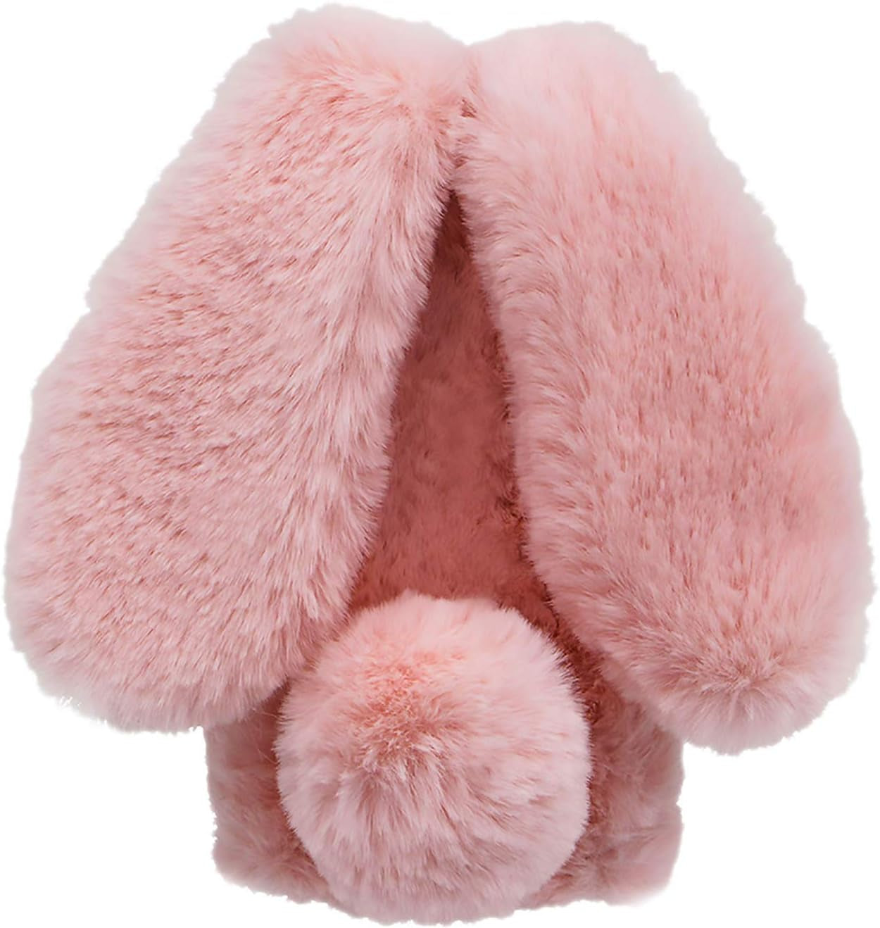 LCHDA Rabbit Case for Oneplus Nord N200 5G, Cute 3D Bunny Ears Soft Furry Hairball Fuzzy Warm Winter Faux Fur Plush Fluffy Flexible TPU Bumper Women Girls Protective Skin Cover - Pink  LCHDA   