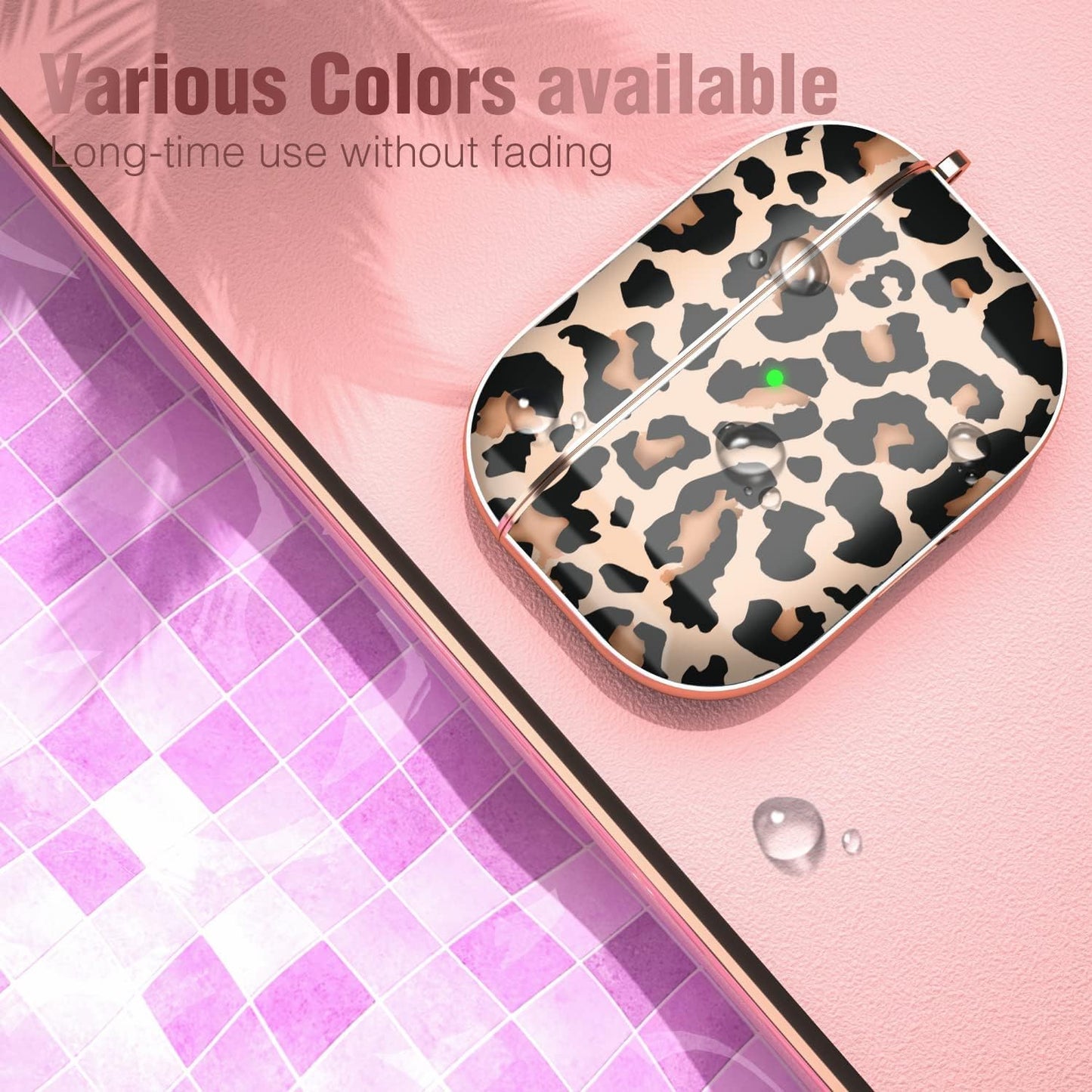 Maxjoy Compatible Airpods Pro Case Cover, Leopard Print Air Pod Pro Case Cute Protective Hard Ipod Pro Cover for Women Men with Keychain Designed for Airpods Pro Charging Case 2019  Maxjoy   