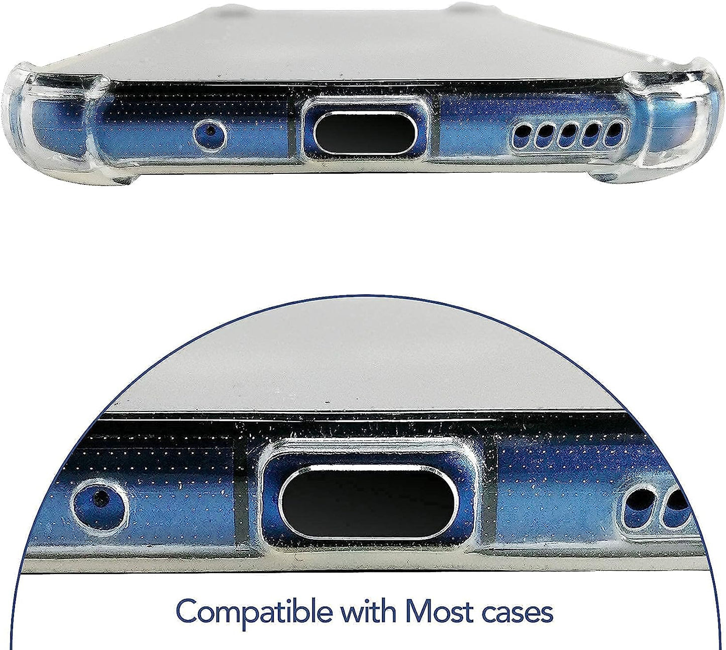 Portplugs Anti-Dust Plugs (2-Pack) Compatible with Iphone 14/13/12/11/X/XS/8/7, Plus/Max/Pro/Mini, Ipad - Aluminum, Includes 2 Holders & Cleaning Brush (Black)  PortPlugs   