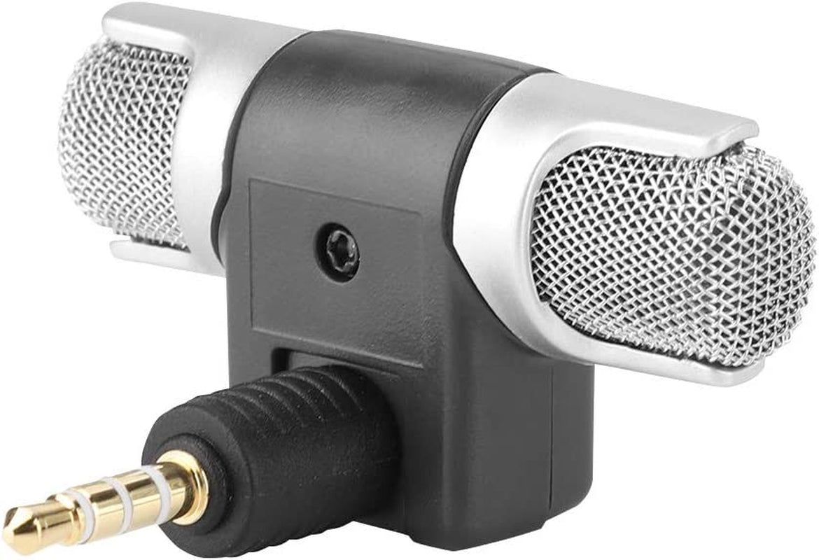 Wireless Microphone Recording 3.5Mm Mini Mic Digital Stereo Microphone Plug and Play Mic Professional Handheld External Microphone for Digital Media Mobile Phones PC and Recorders No Battery Required  Zopsc   